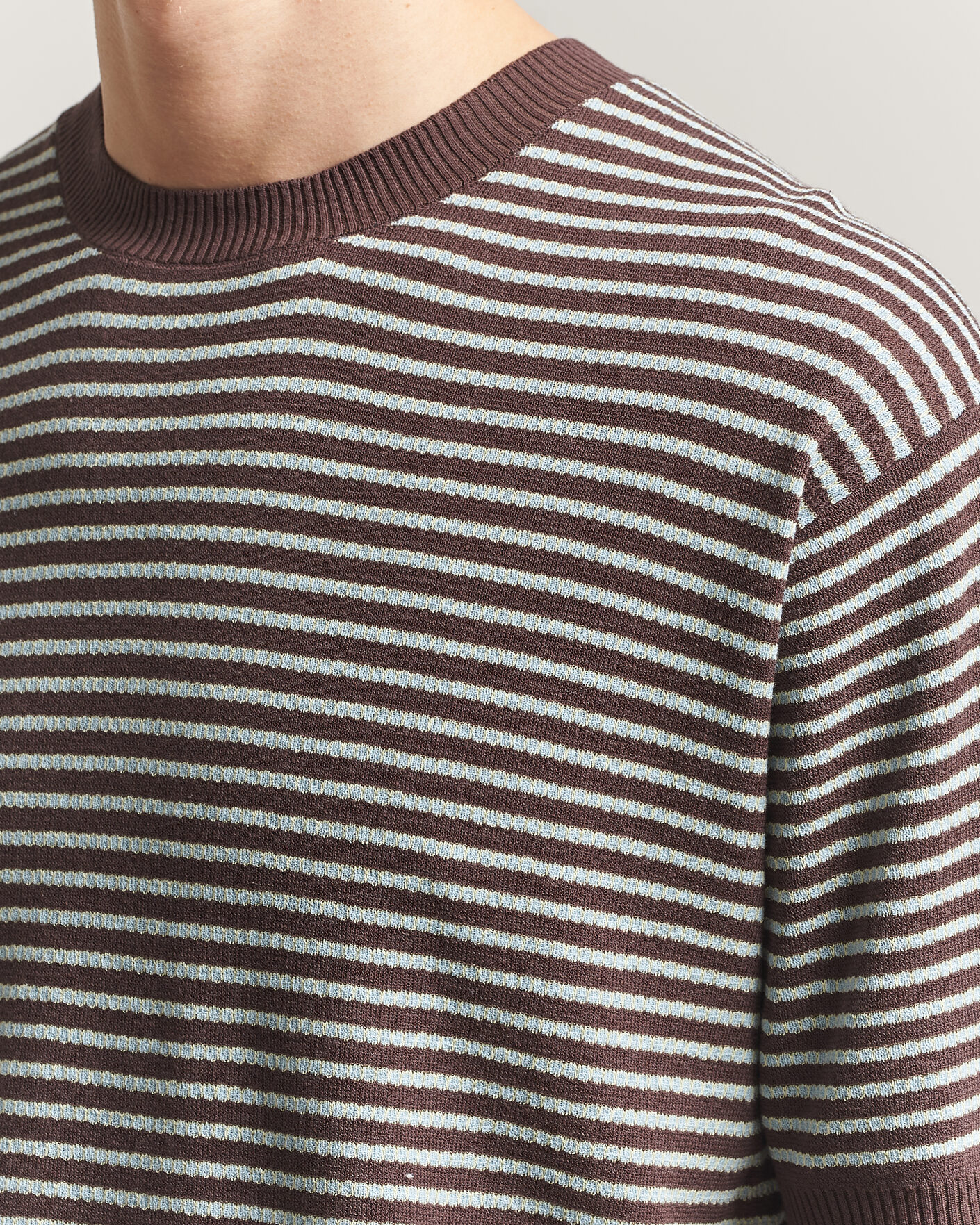 Herren | T-Shirts | BEAMS PLUS | Jacquard Knit T-Shirt Brown