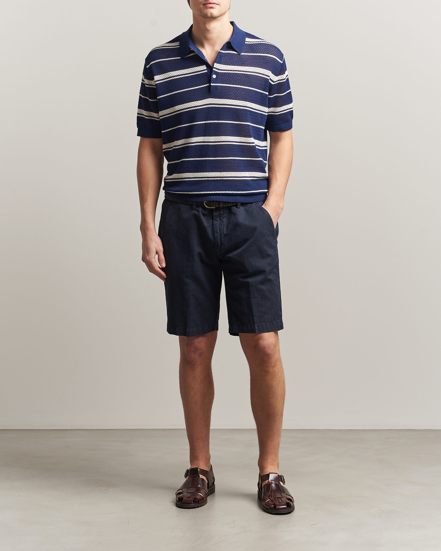 Herren | Poloshirts | BEAMS PLUS | Short Sleeve Mesh Knit Polo Navy