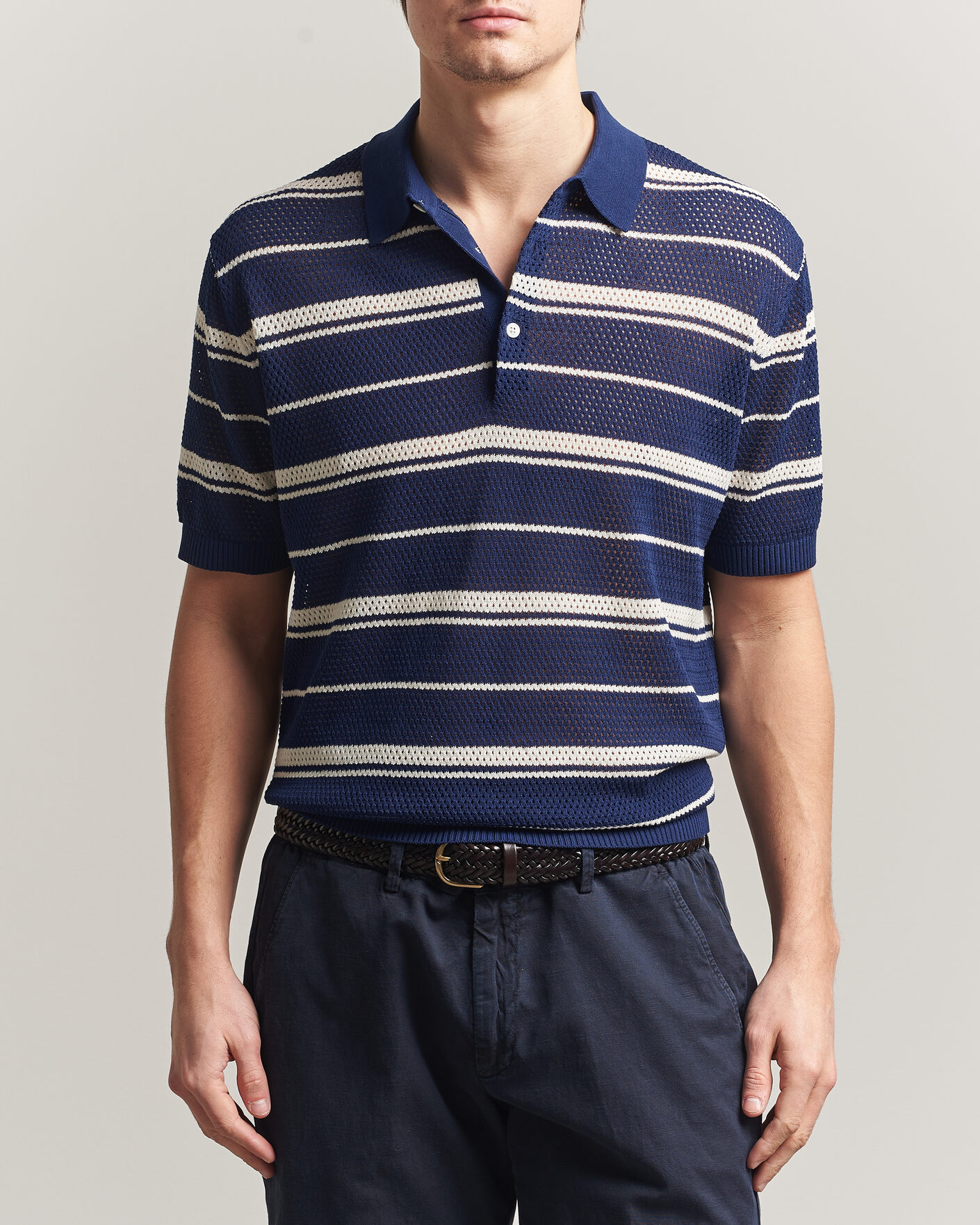 Herren | Poloshirts | BEAMS PLUS | Short Sleeve Mesh Knit Polo Navy