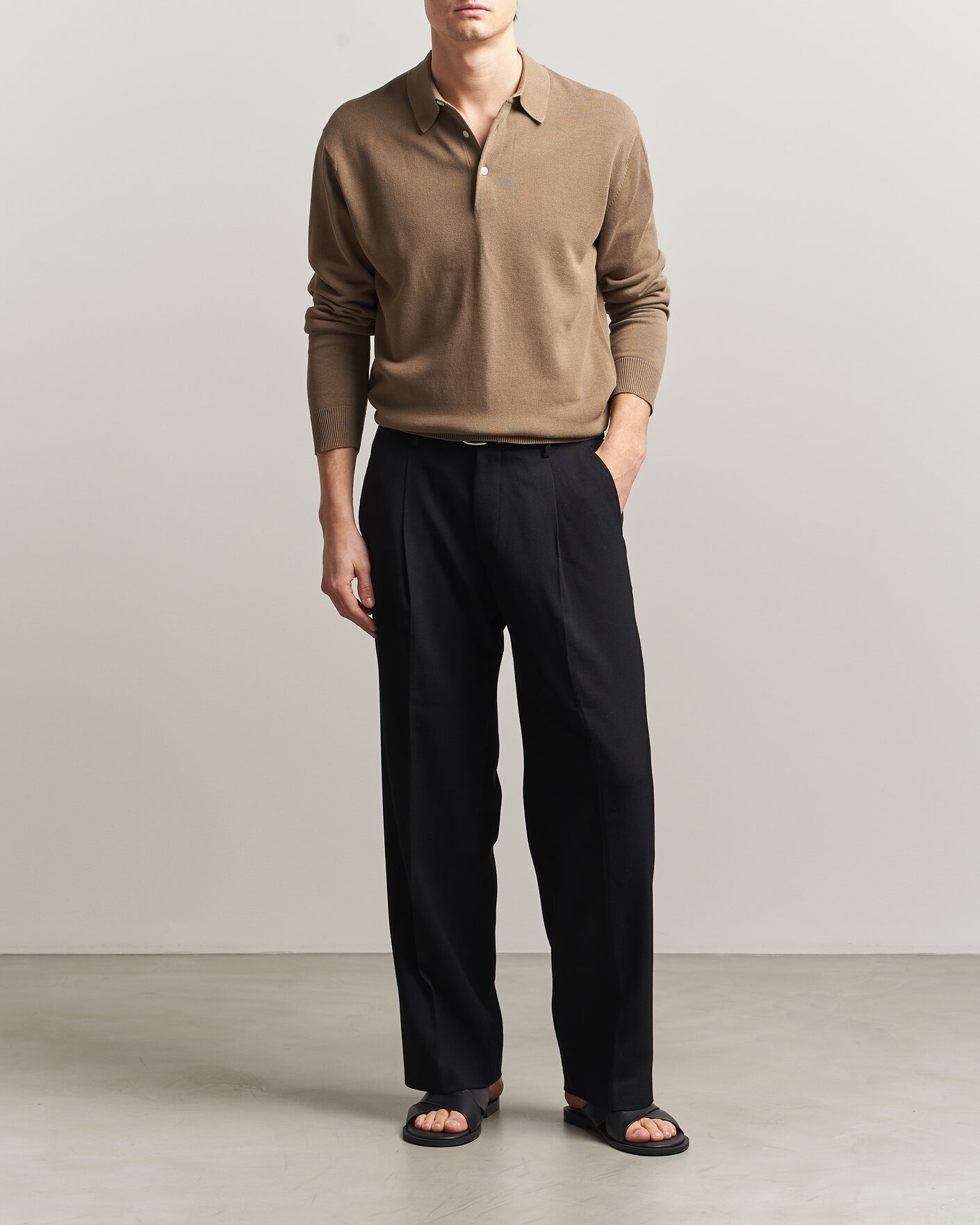 Herren | Poloshirts | BEAMS PLUS | Long Sleeve 12G Knit Polo Mocha