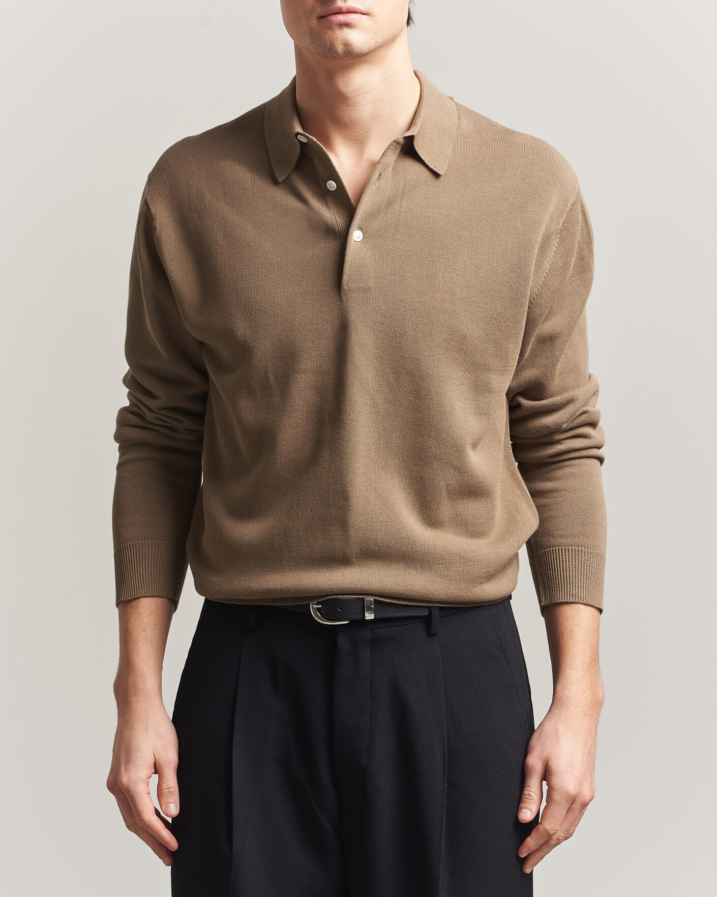 Herren | Poloshirts | BEAMS PLUS | Long Sleeve 12G Knit Polo Mocha