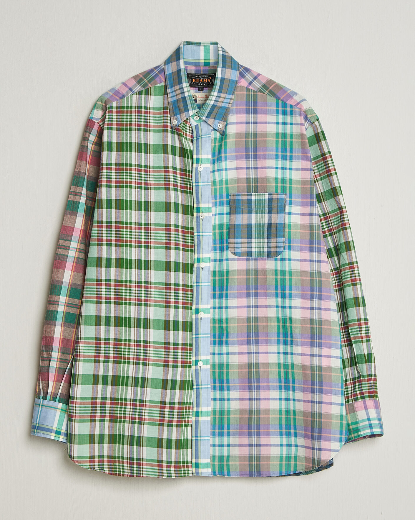 Herren | Hemden | BEAMS PLUS | Patchwork Madras Shirt Multicolour