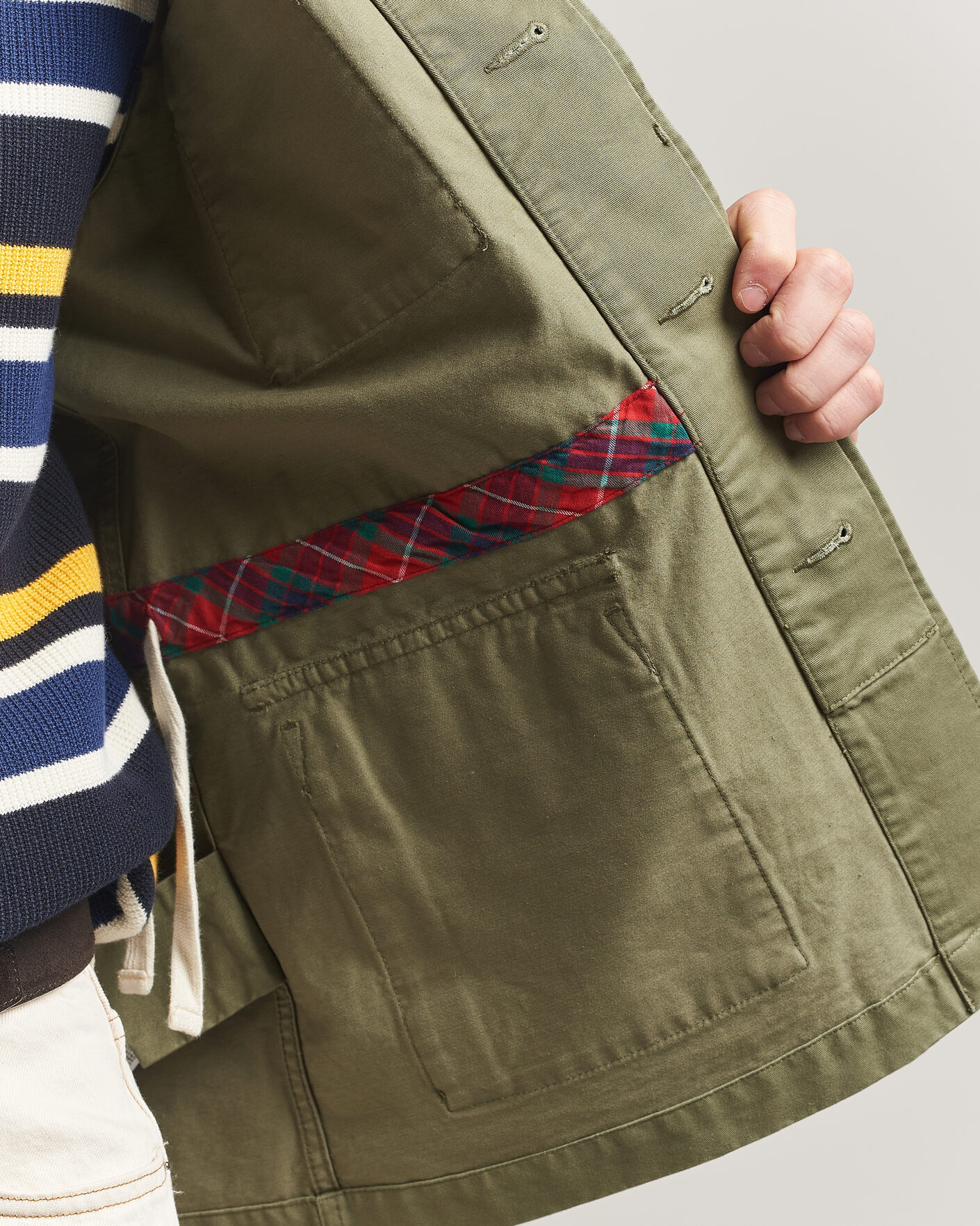 Herren | Jacken | Baracuta | Washed Cotton Twill Field Shacket Lichen Green