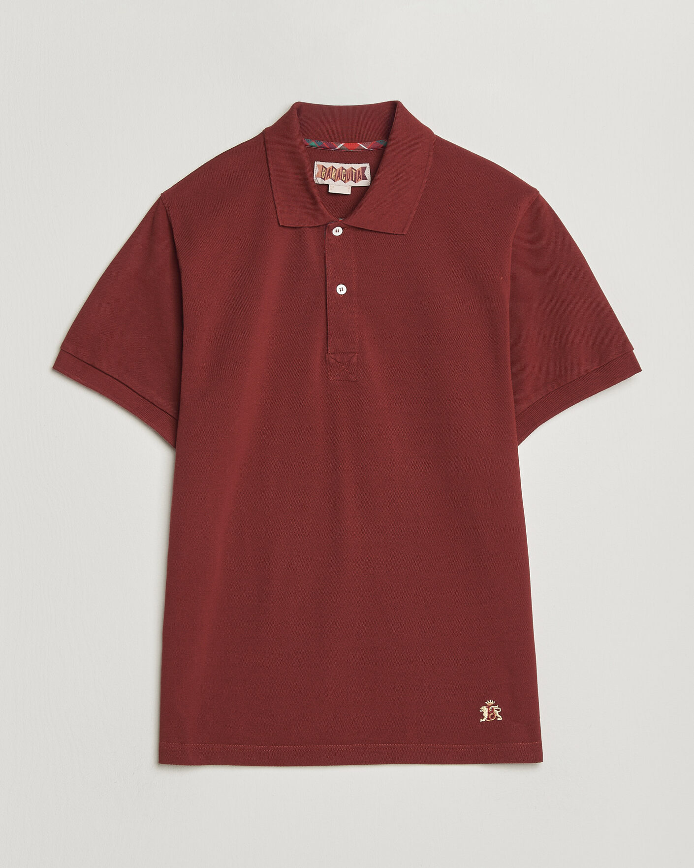Herren | Poloshirts | Baracuta | Tartan Placket Piquet Polo Oxblood