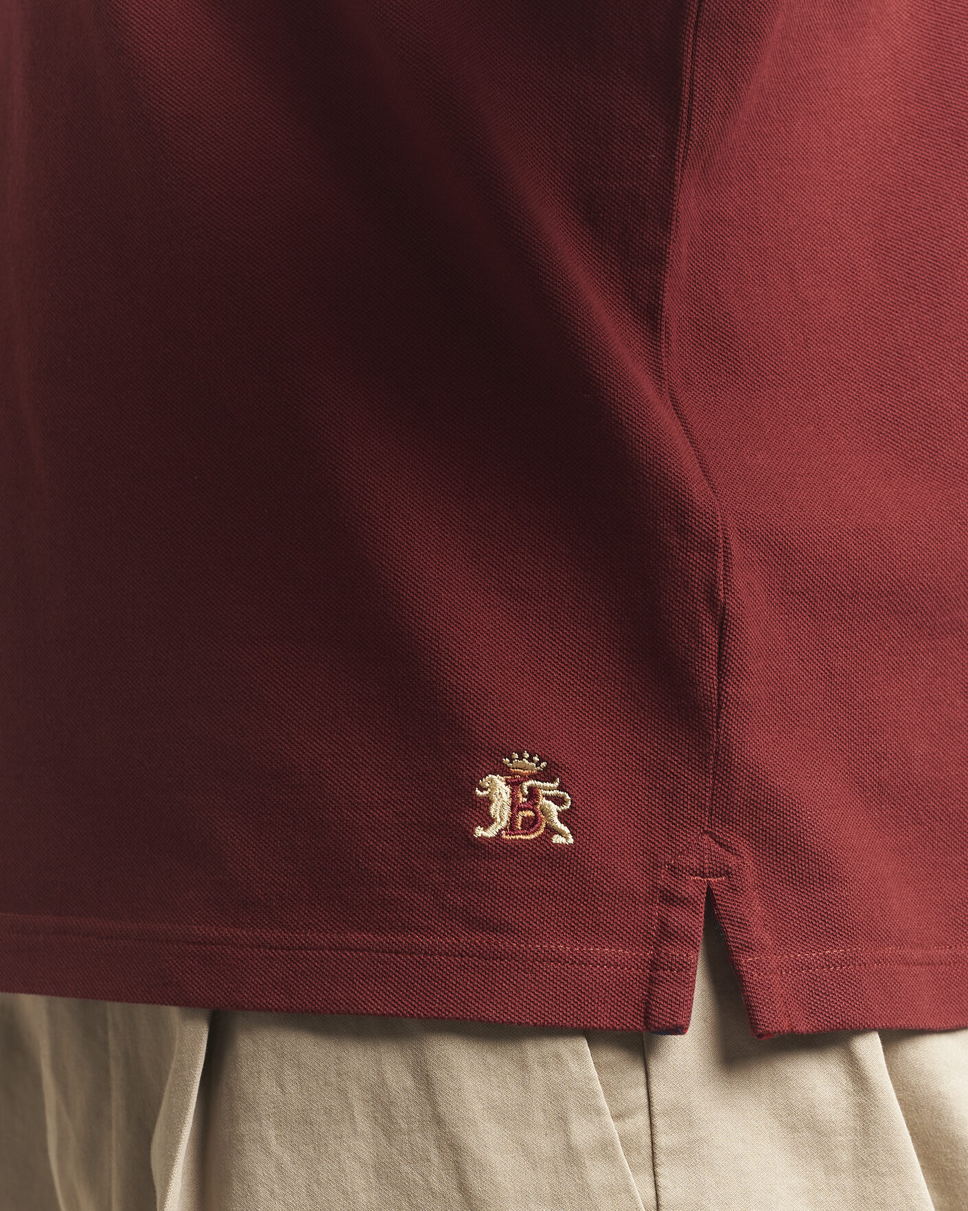 Herren | Poloshirts | Baracuta | Tartan Placket Piquet Polo Oxblood