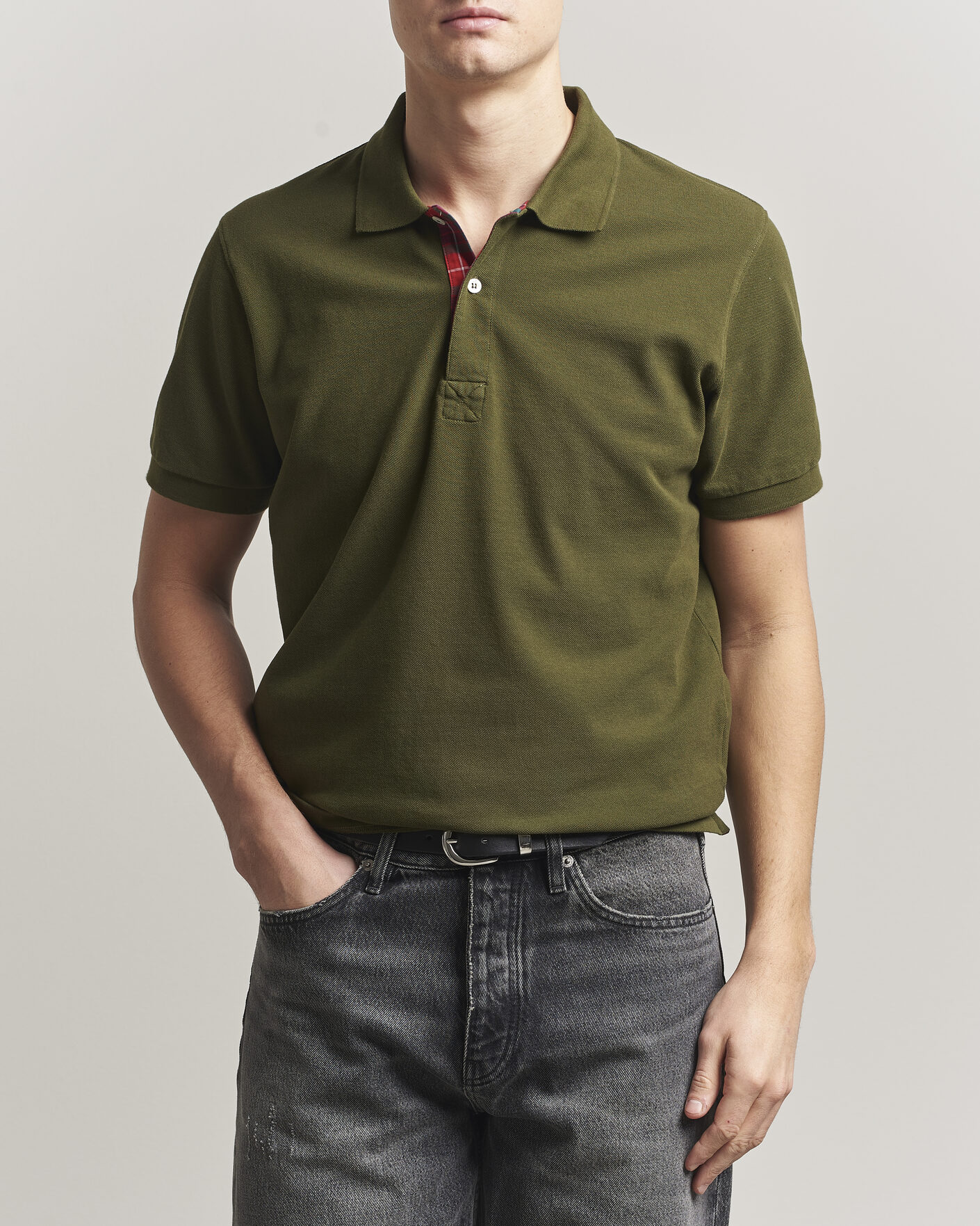 Herren | Poloshirts | Baracuta | Tartan Placket Piquet Polo Beech