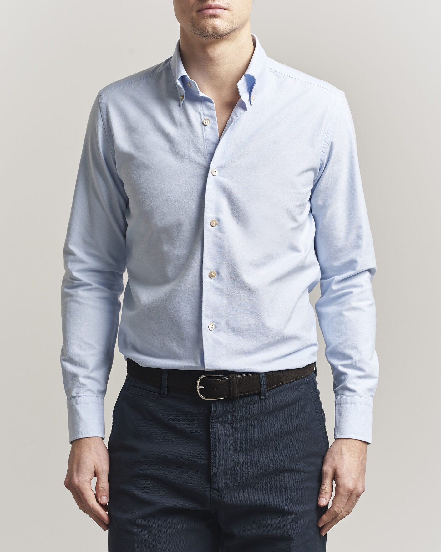 Herren | Hemden | Grigio | Oxford Button Down Shirt Light Blue