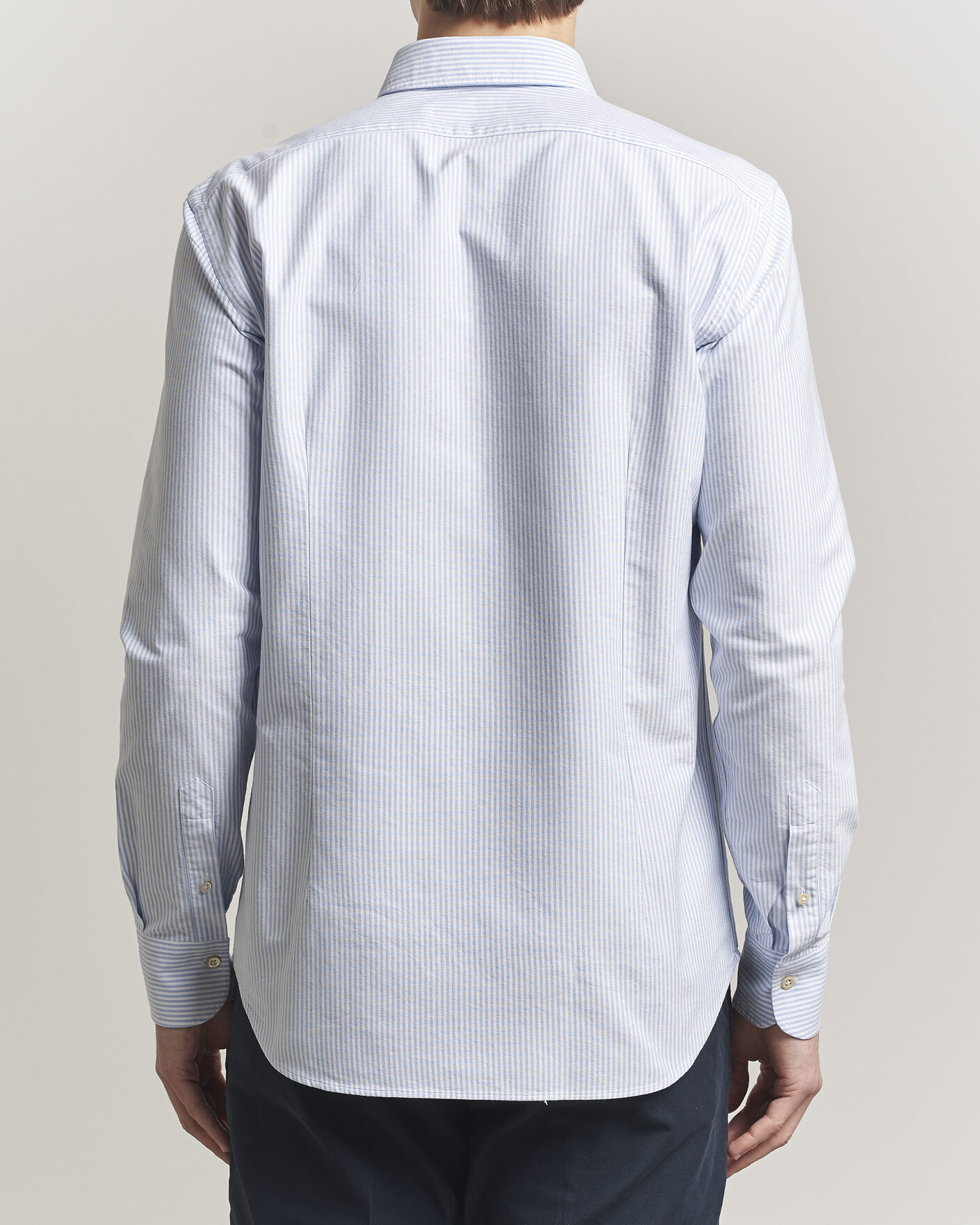 Herren | Hemden | Grigio | Oxford Button Down Shirt Light Blue Stripe