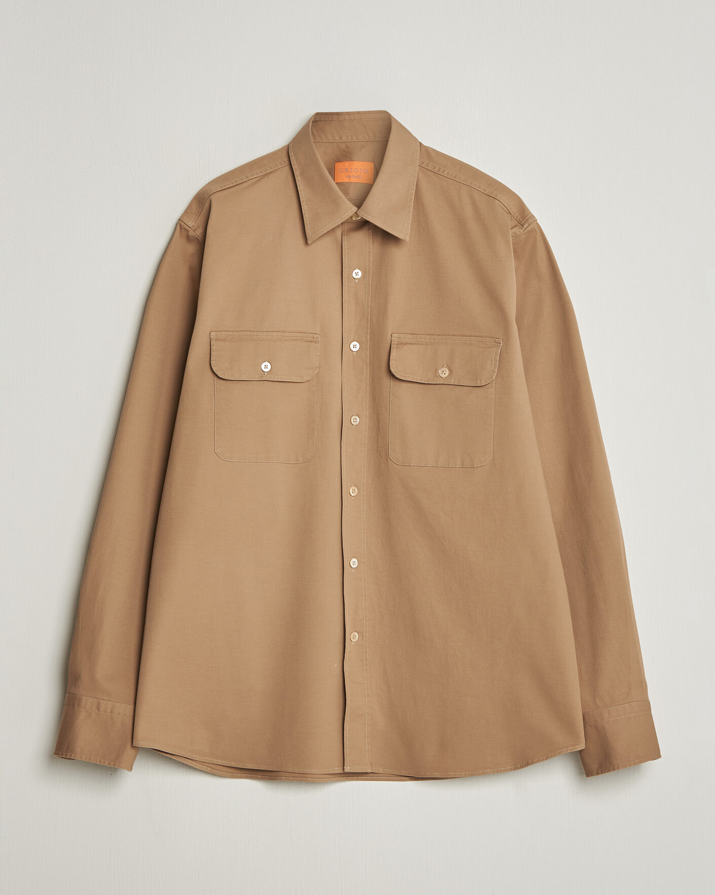 Herren | Hemden | Grigio | Illinois Cotton Overshirt Khaki