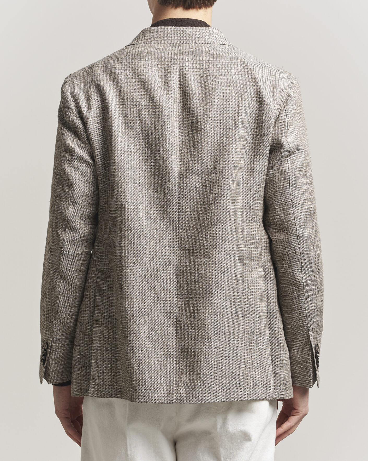 Herren | Sakkos | L.B.M. 1911 | Jack Regular Fit Linen/Wool Checked Blazer Taupe