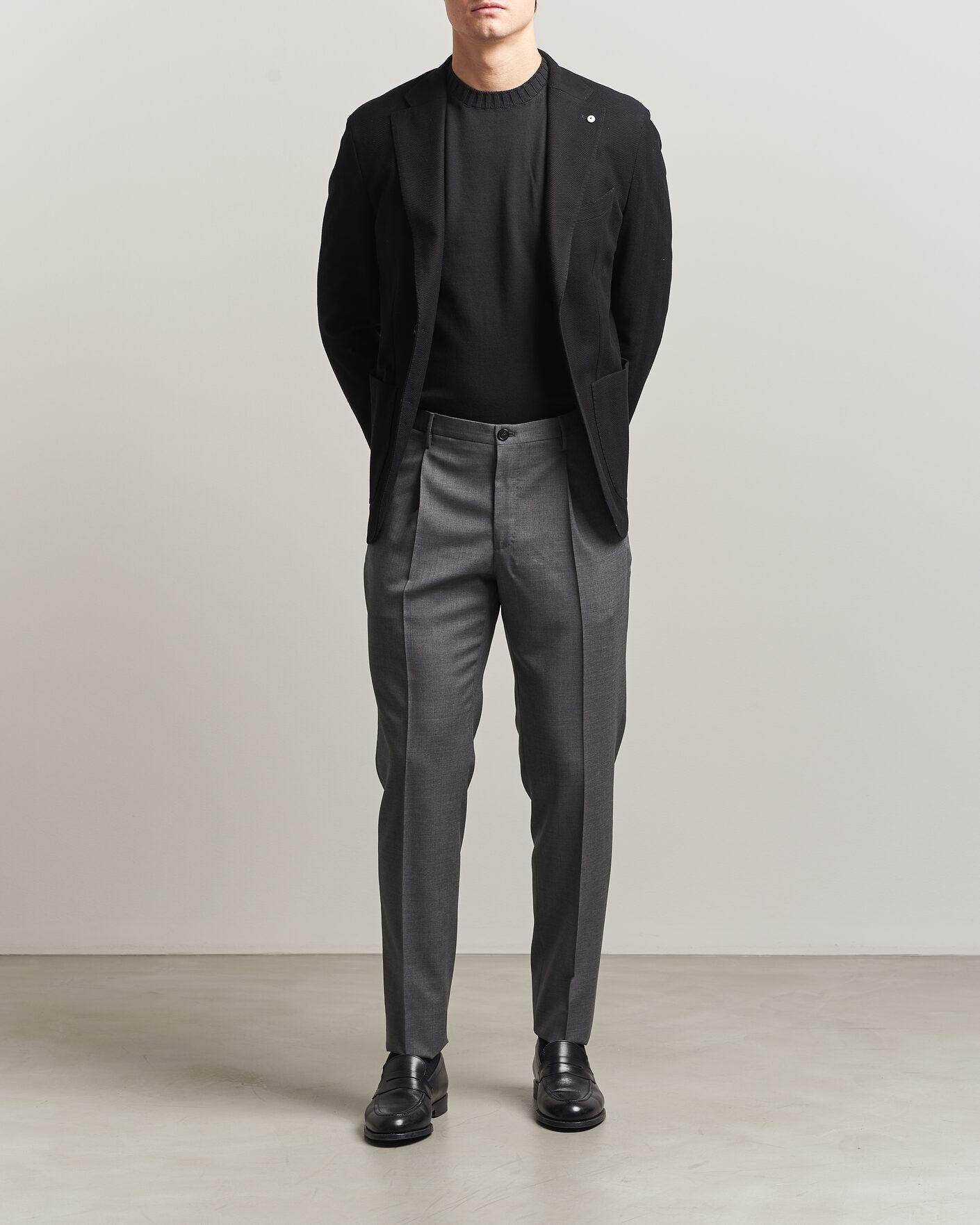 Herren | Sakkos | L.B.M. 1911 | Jack Herringbone Cotton Blazer Black