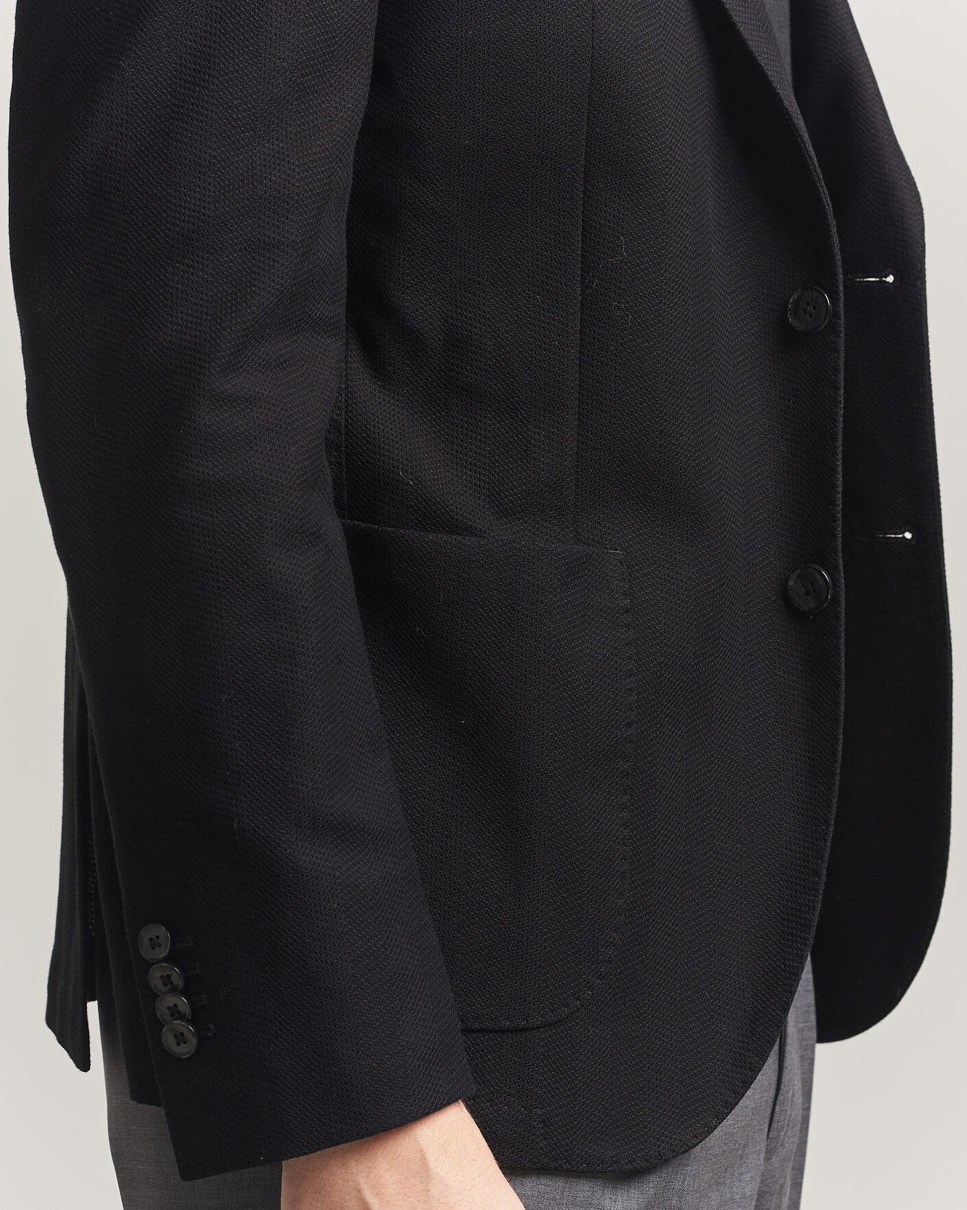Herren | Sakkos | L.B.M. 1911 | Jack Herringbone Cotton Blazer Black