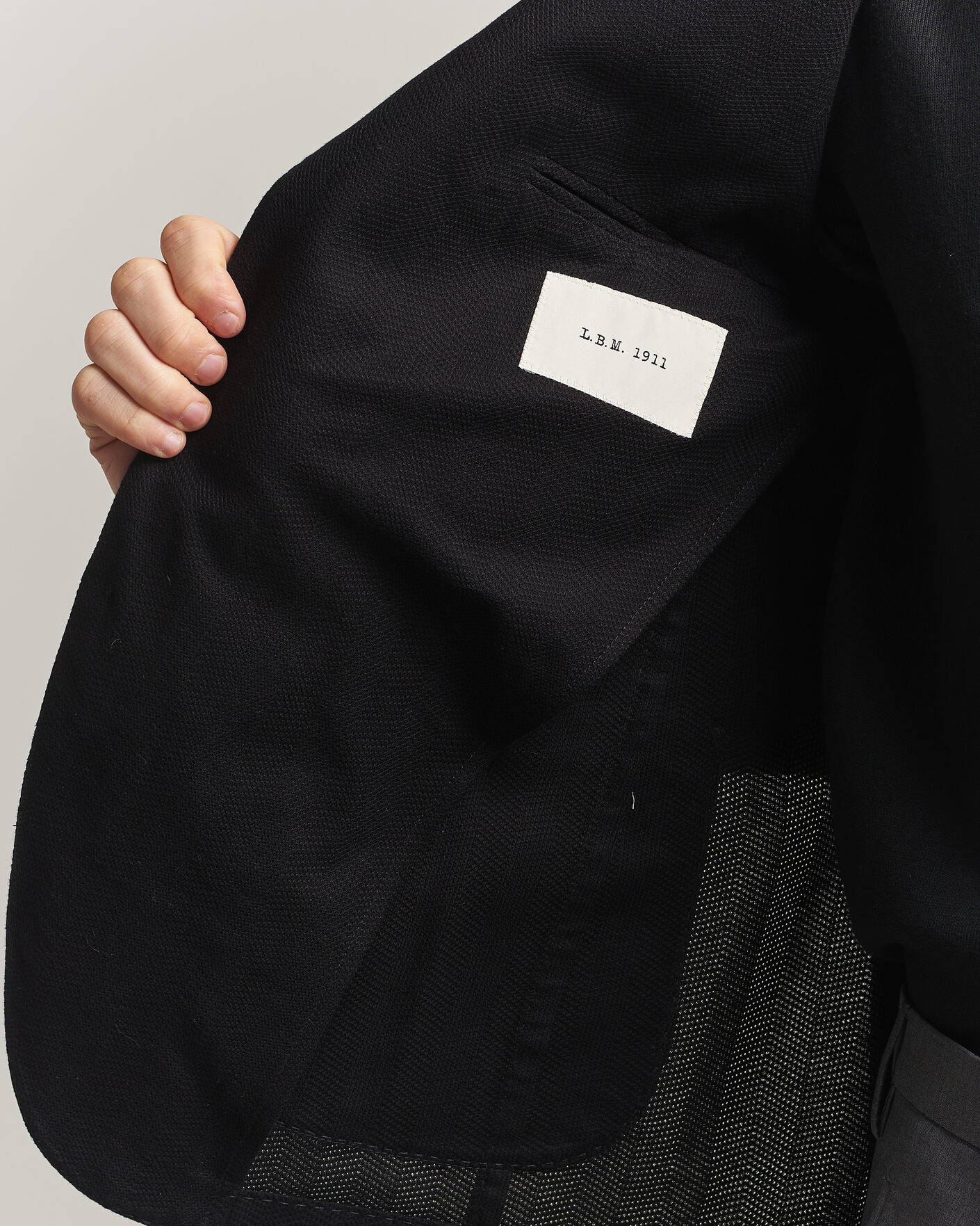 Herren | Sakkos | L.B.M. 1911 | Jack Herringbone Cotton Blazer Black