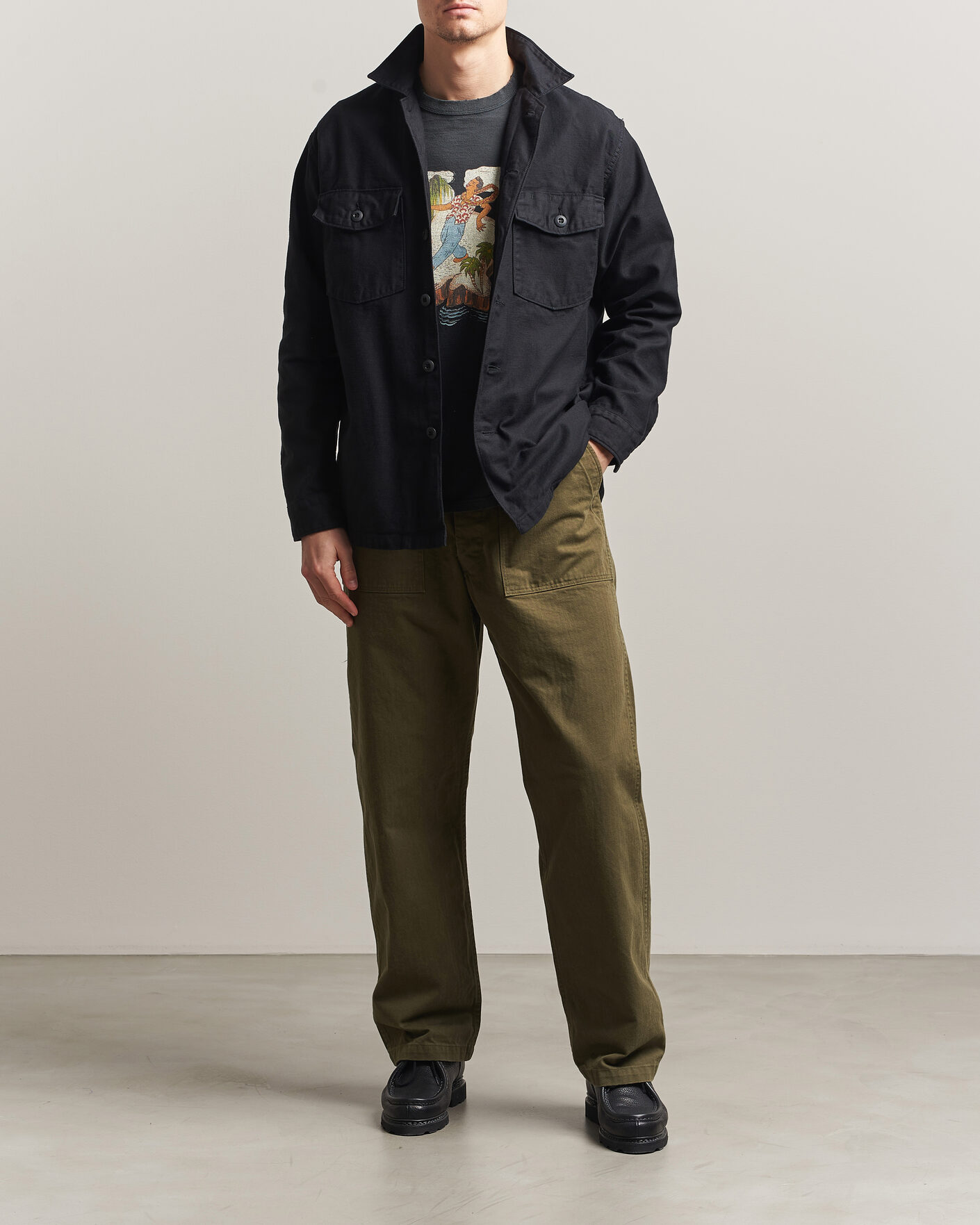 Herren | Hosen | orSlow | Vintage Fit Herringbone Fatigue Pants Army Green