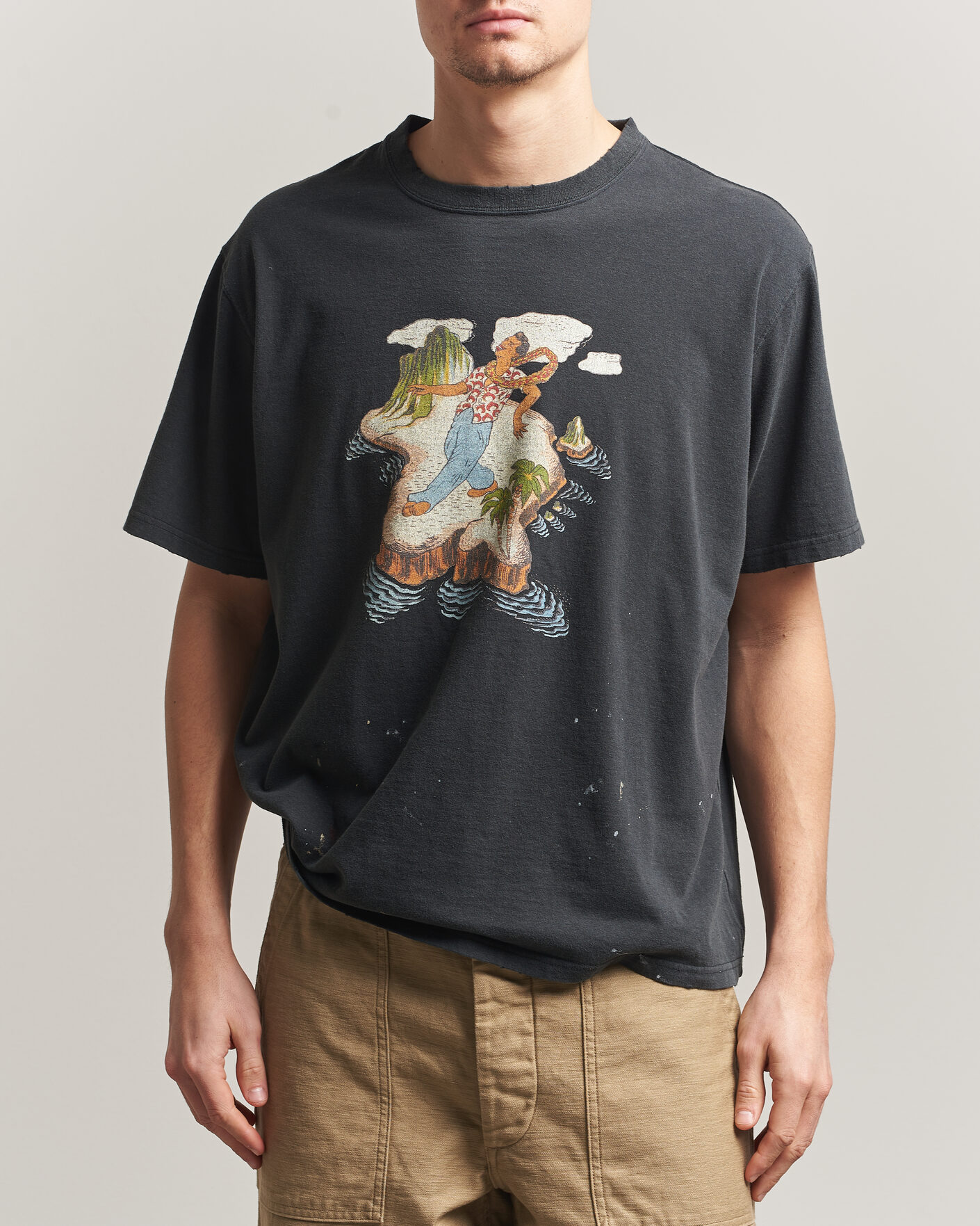 Herren | T-Shirts | orSlow | Vintage Hawaiian Print T-Shirt Black