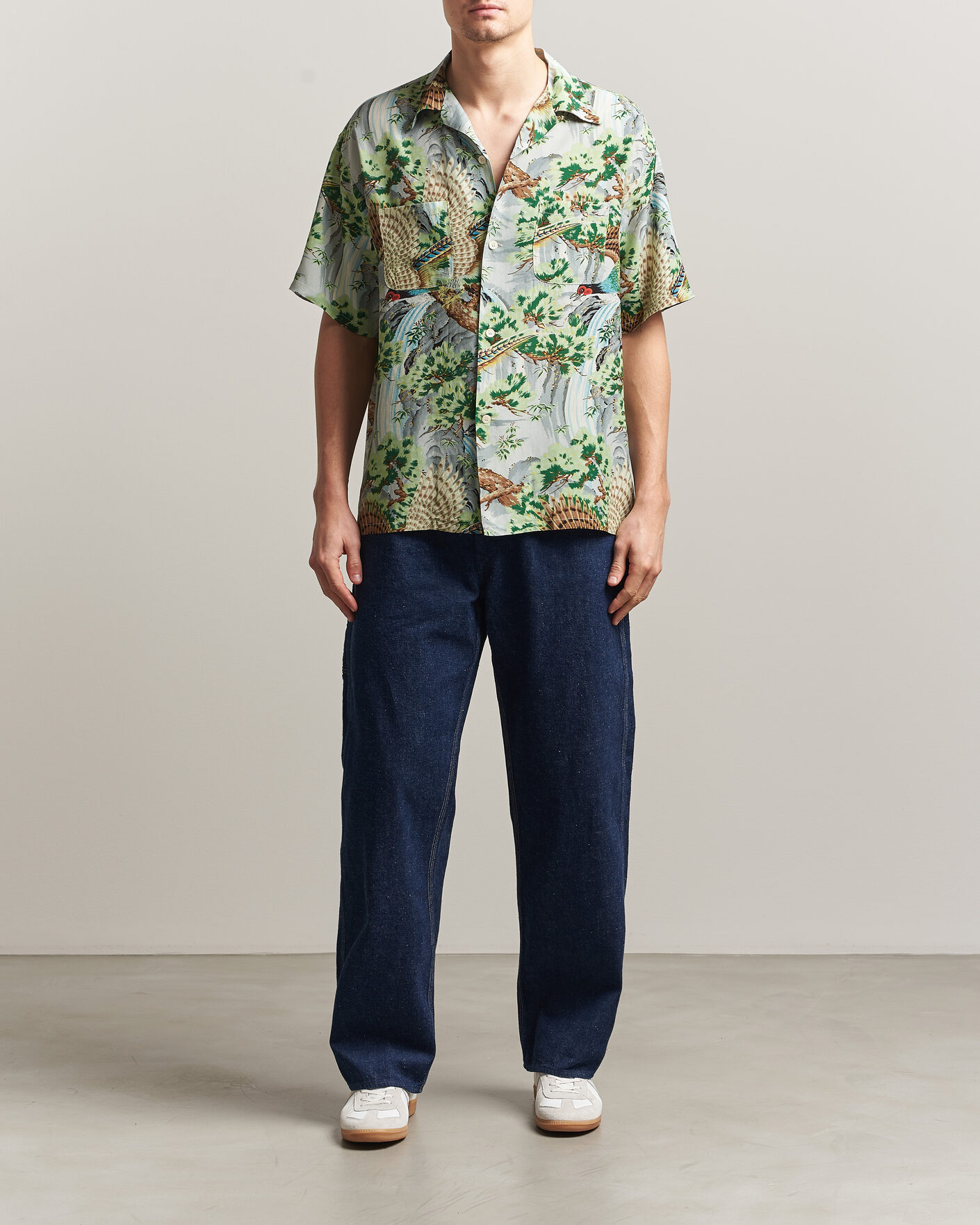 Herren | Hemden | orSlow | Peacock Garden Hawaiian Shirt Green