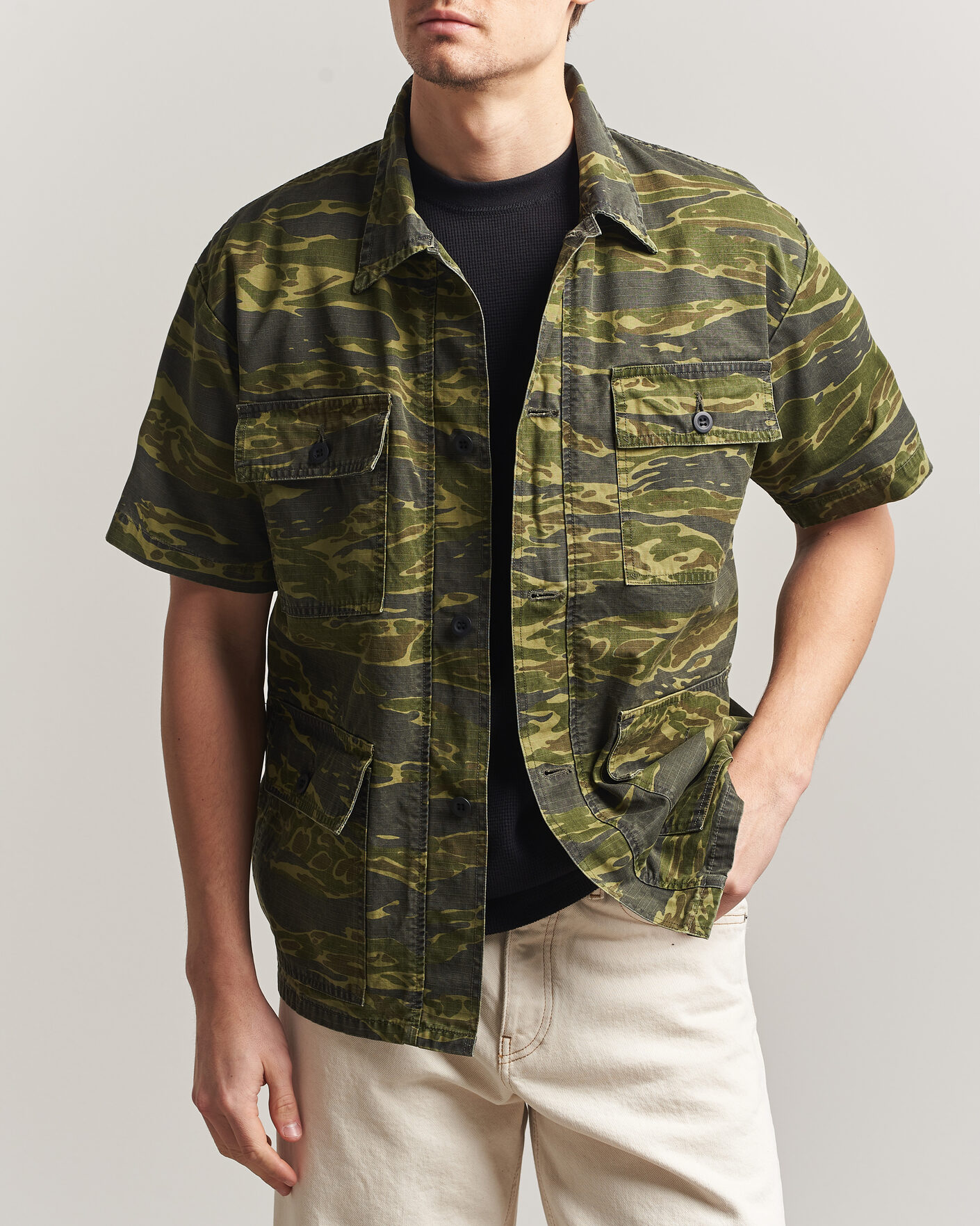 Herren | Hemden | orSlow | Short Sleeve Utility Shirt Tiger Camo