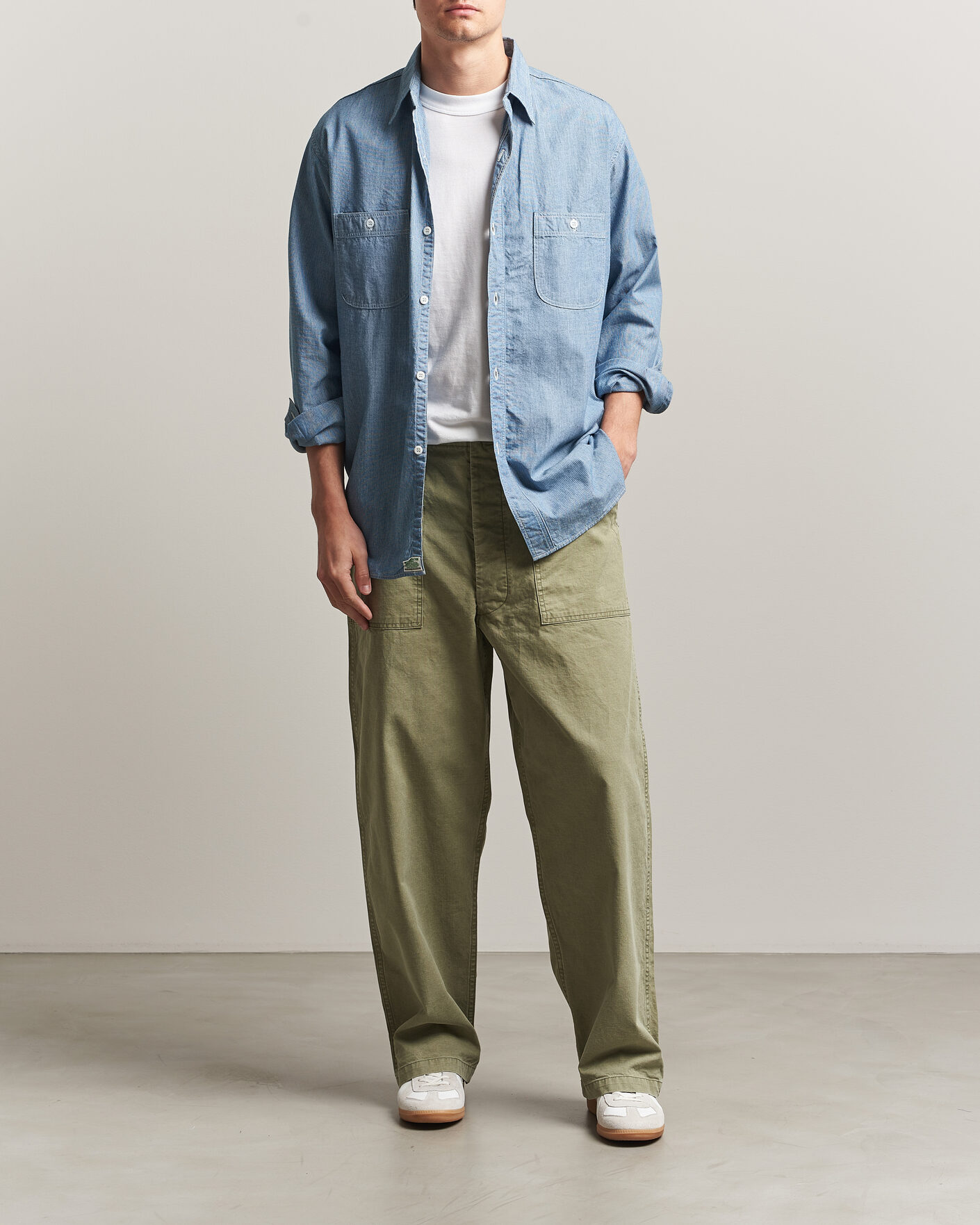 Herren | Hosen | orSlow | Summer Fatigue Pants Washed Army Green
