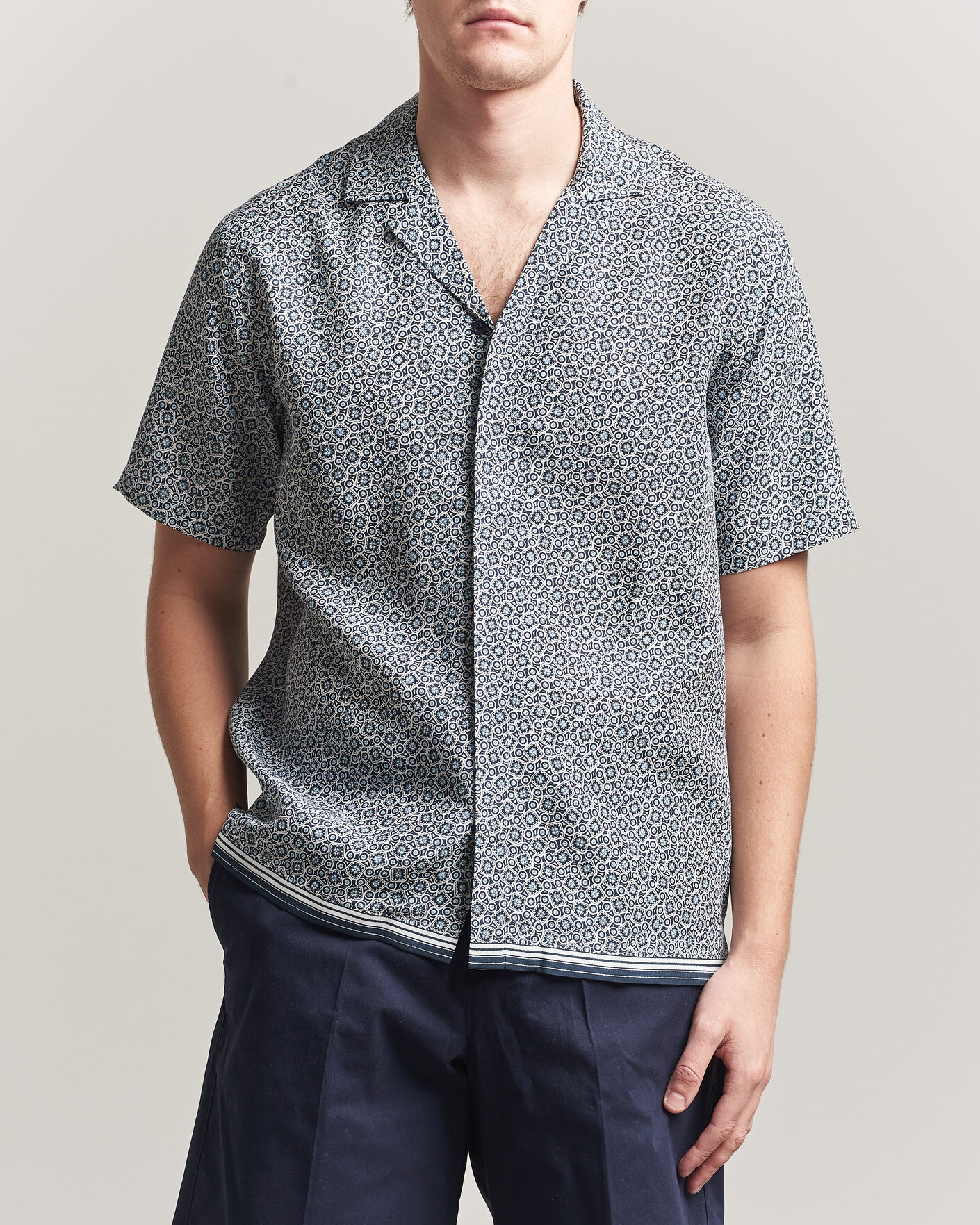 Herren | Hemden | Orlebar Brown | Maitan Lyocel Petola Shirts Night Iris