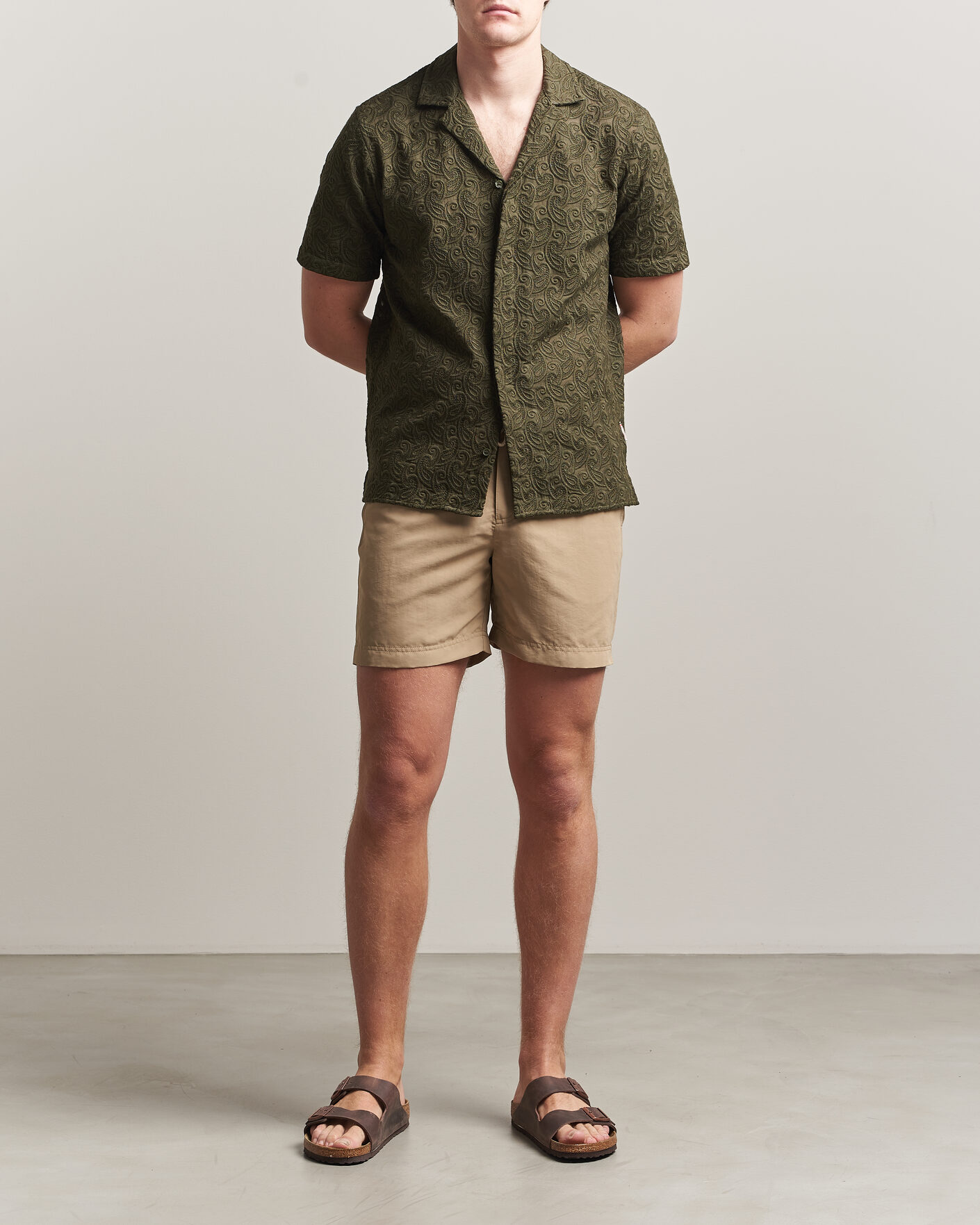 Herren | Hemden | Orlebar Brown | Maitan Brodery Shirt Bayleaf Green