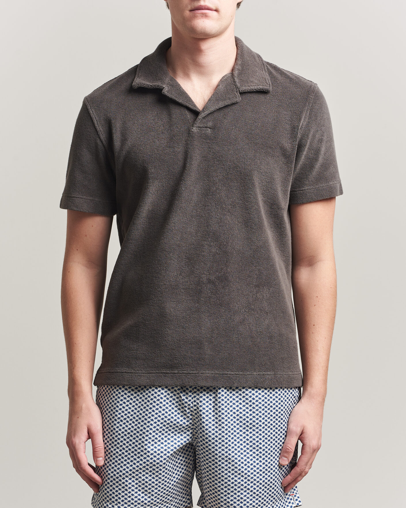 Herren | Poloshirts | Orlebar Brown | Terry Resort Polo Elephant Grey