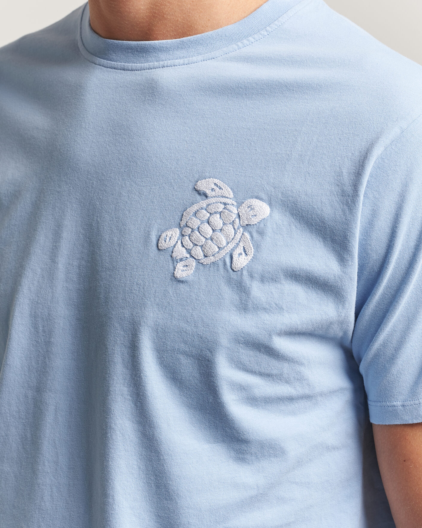 Herren | T-Shirts | Vilebrequin | Printed Crew Neck T-Shirt Cloudy Blue