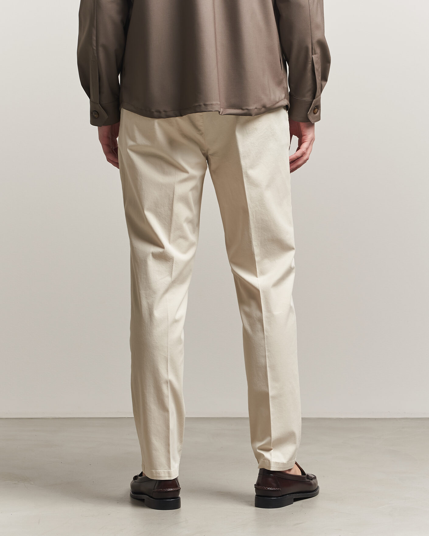 Herren | Hosen | Briglia 1949 | Easy Fit Pleated Cotton Stretch Chino Cream