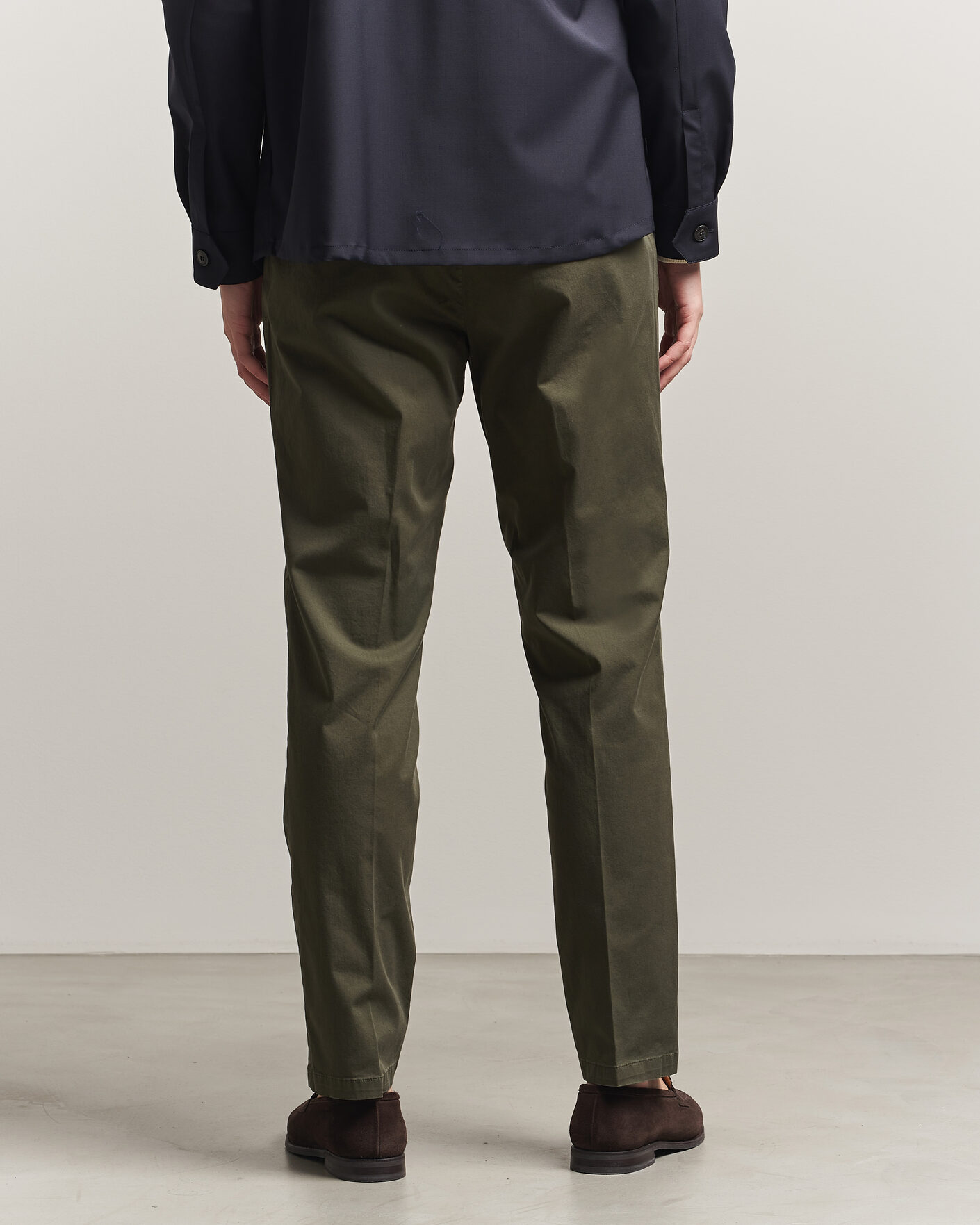 Herren | Hosen | Briglia 1949 | Easy Fit Pleated Cotton Stretch Chino Olive
