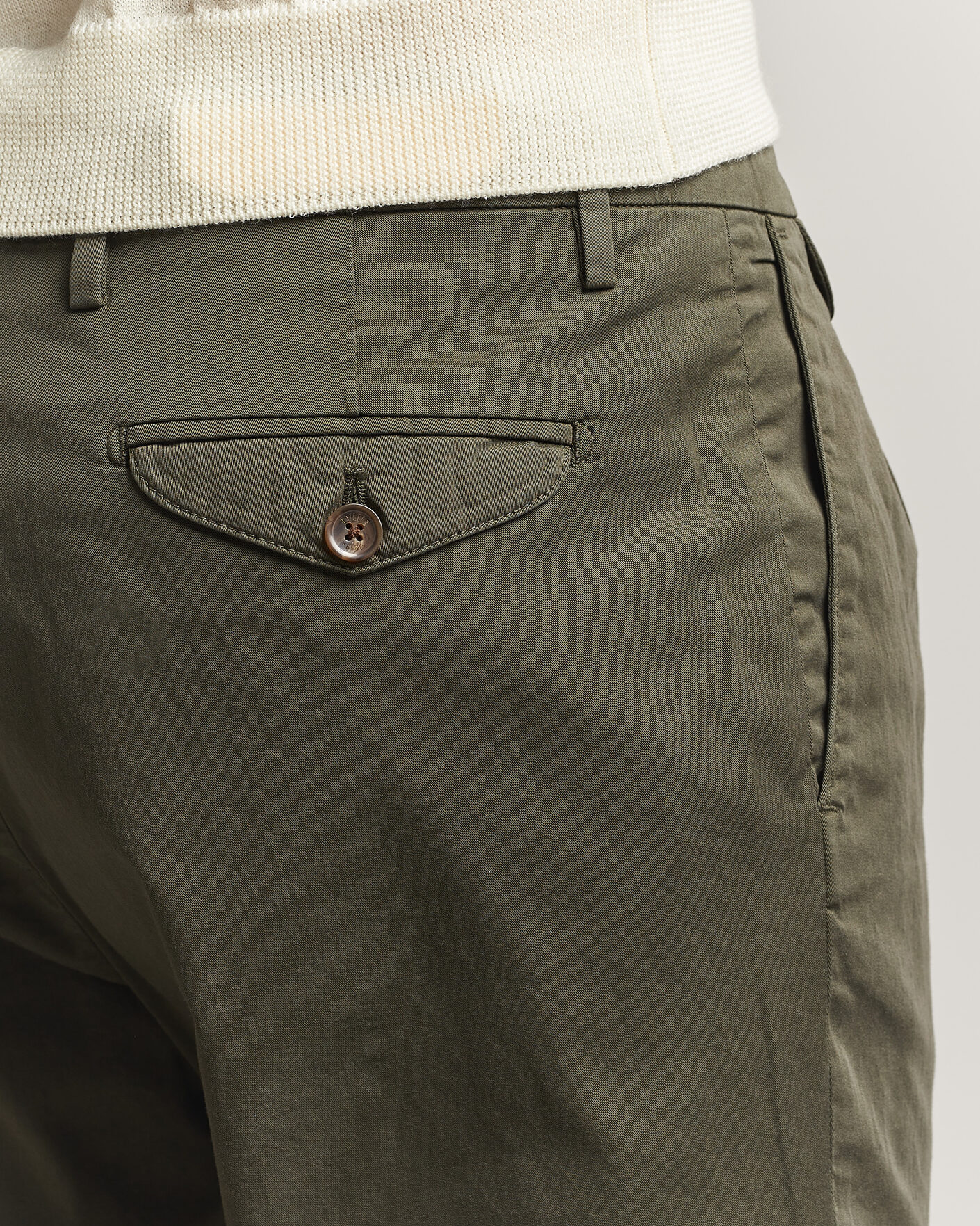 Herren | Hosen | Briglia 1949 | Easy Fit Pleated Cotton Stretch Chino Olive