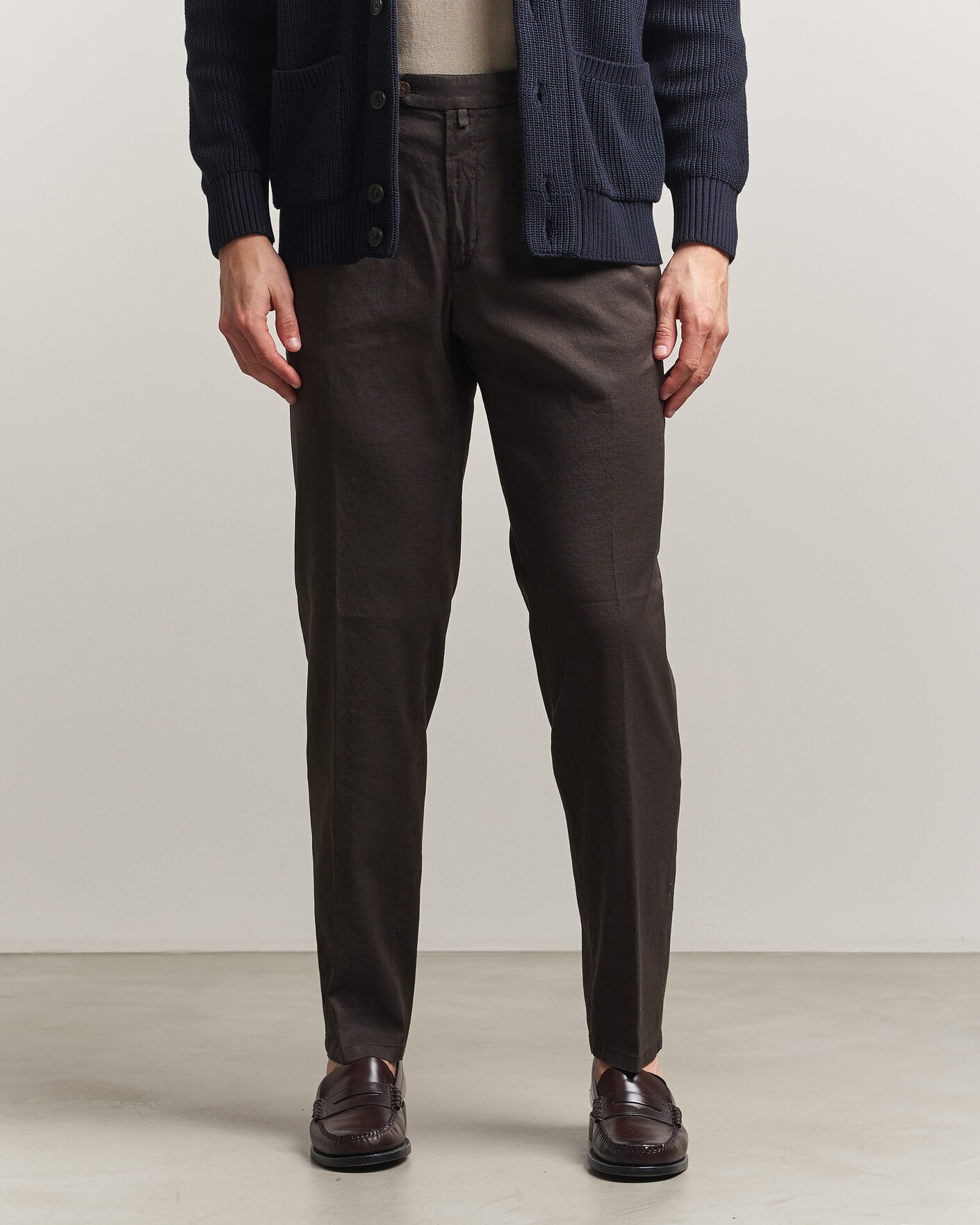 Herren | Hosen | Briglia 1949 | Pleated Linen Trousers Brown