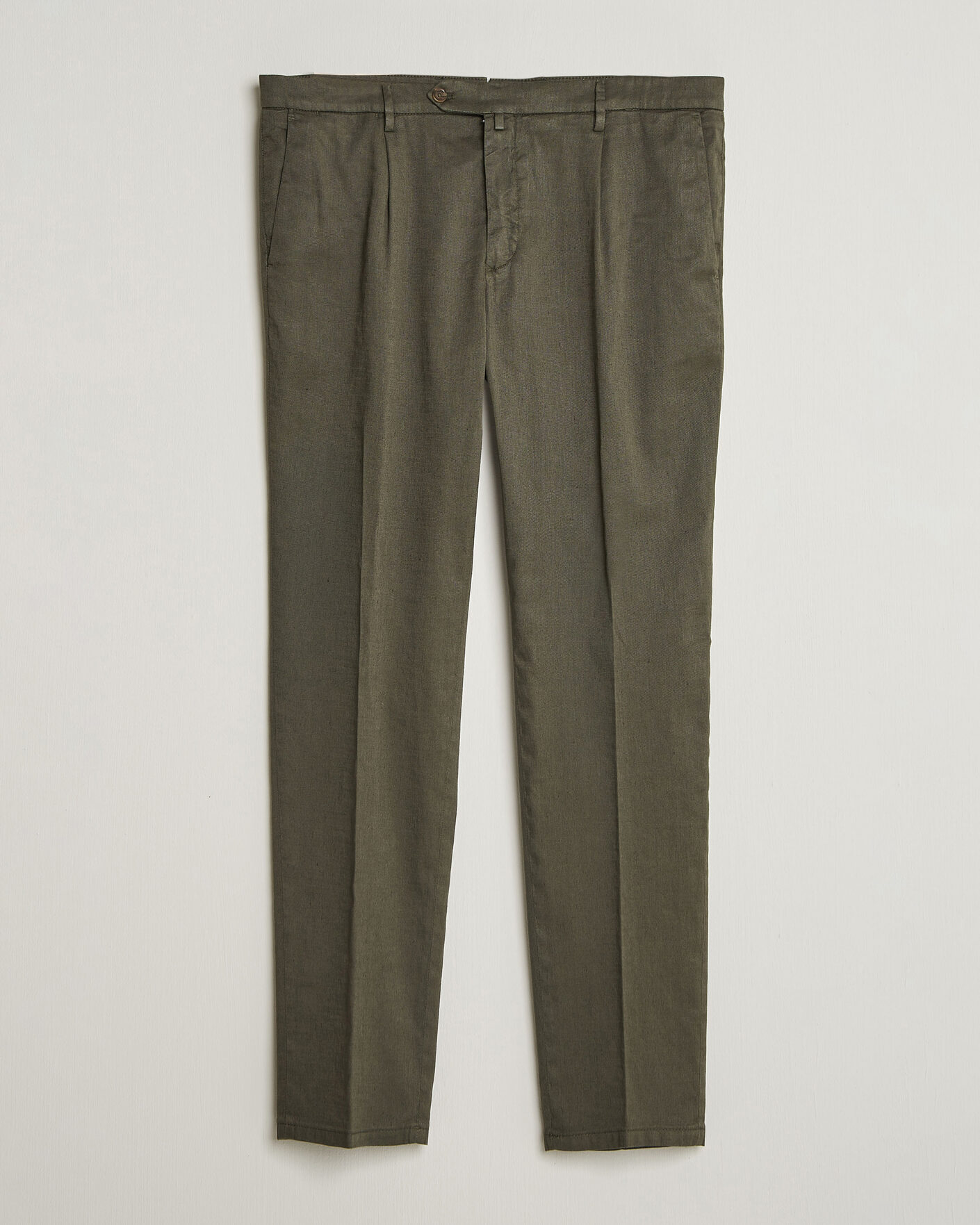 Herren | Hosen | Briglia 1949 | Pleated Linen Trousers Olive