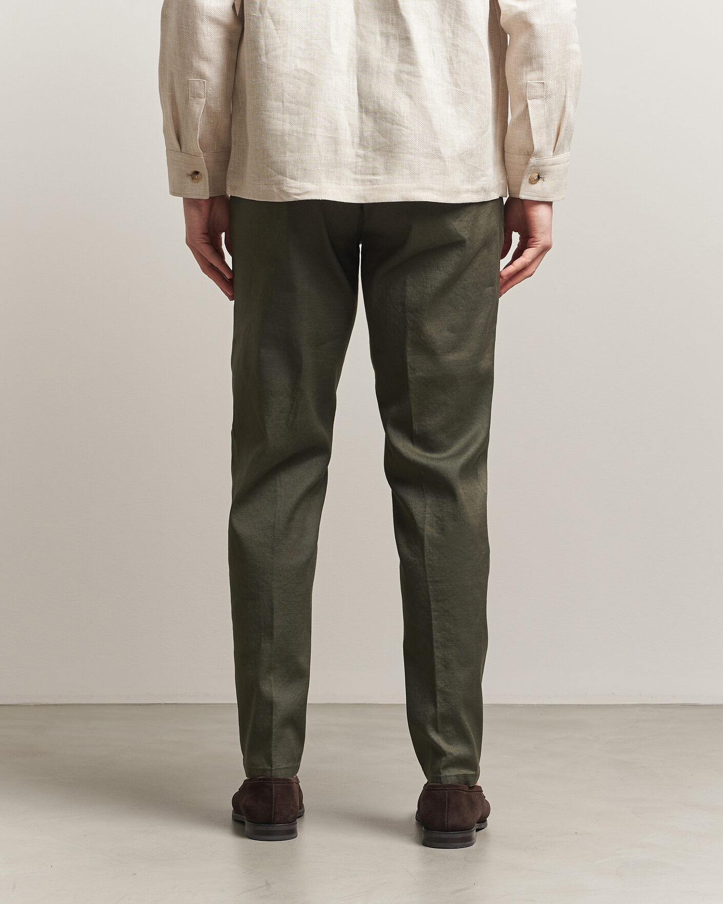 Herren | Hosen | Briglia 1949 | Pleated Linen Trousers Olive