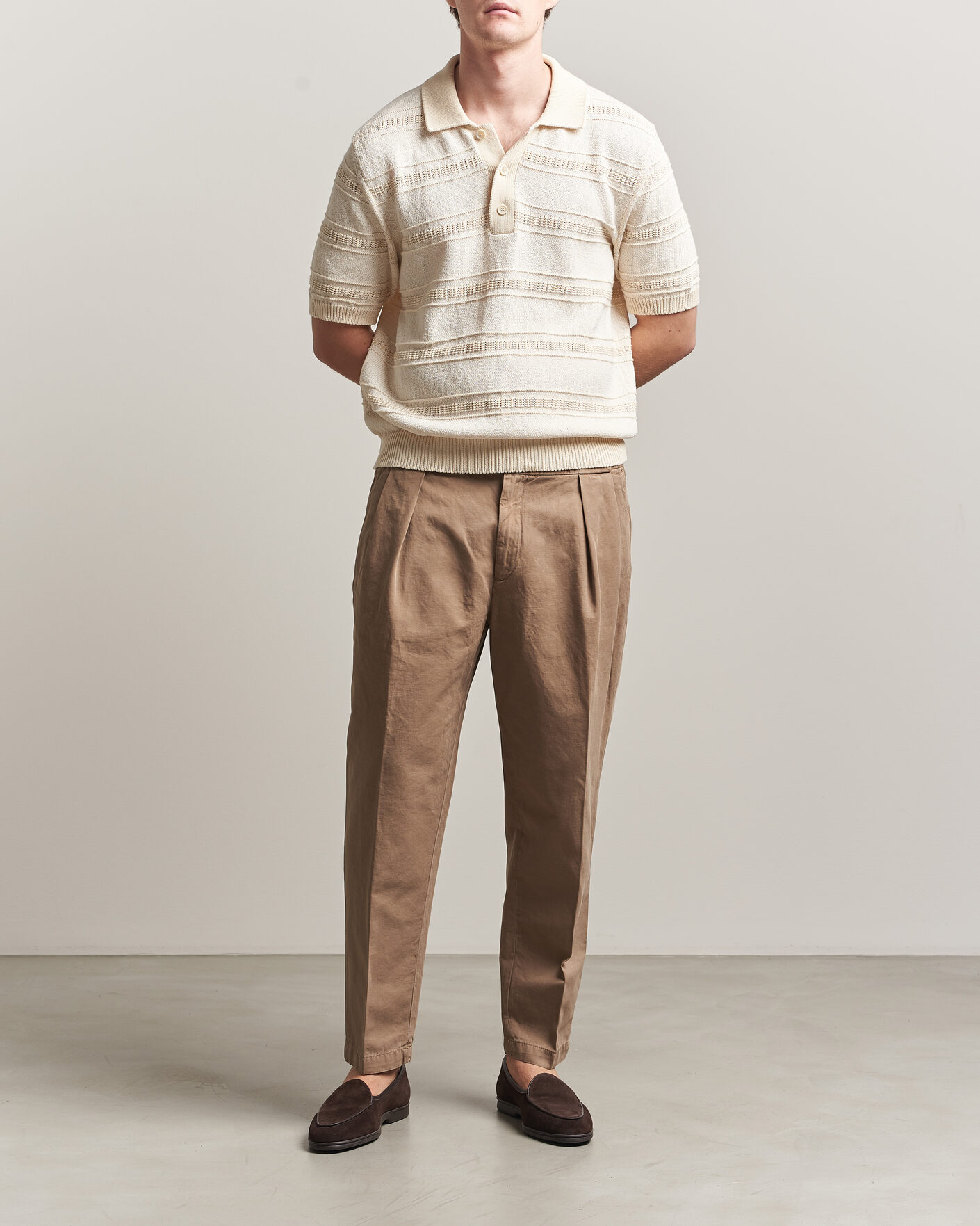 Herren | Hosen | Briglia 1949 | Portobello Loose Fit Cotton/Linen Trousers Beige