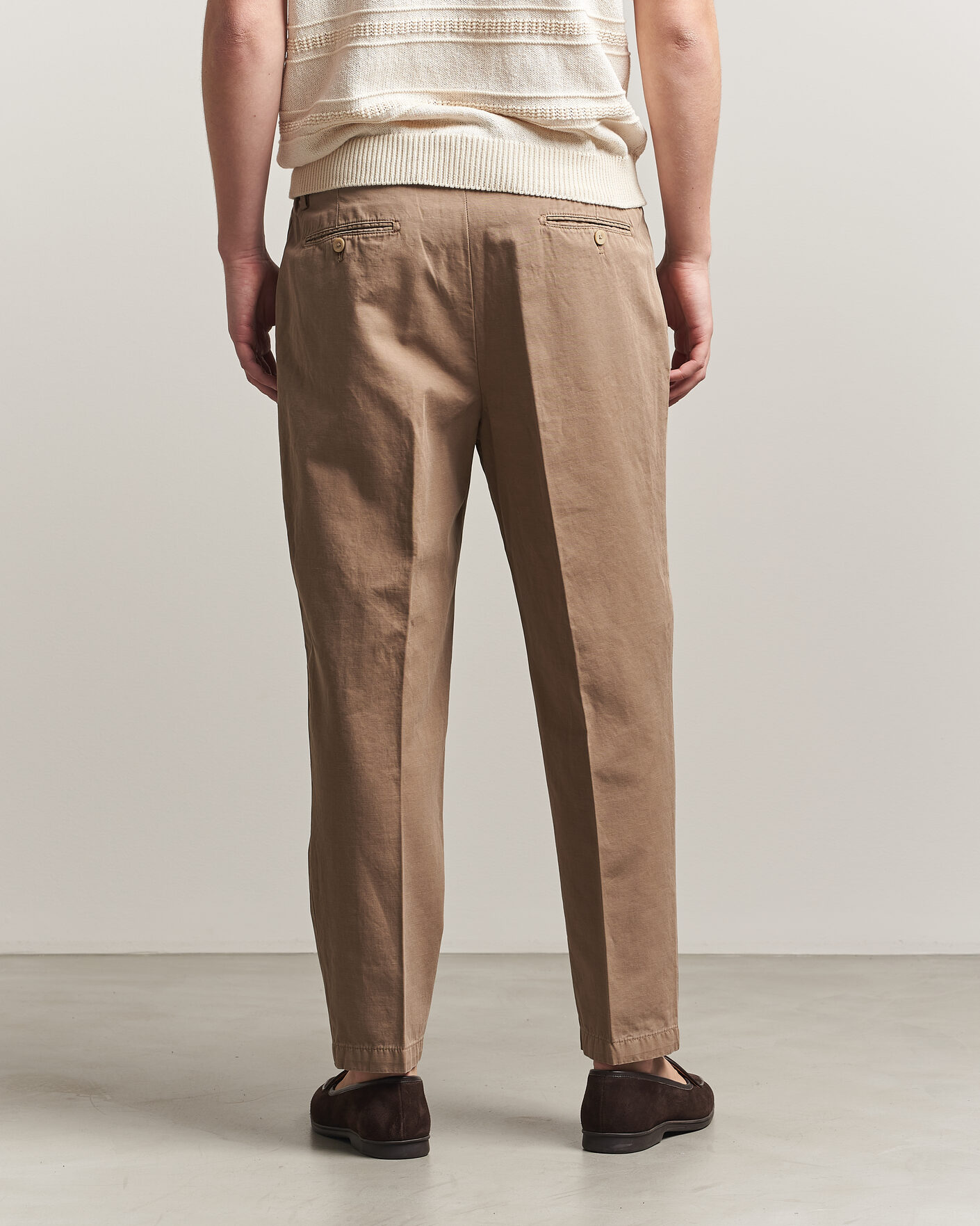 Herren | Hosen | Briglia 1949 | Portobello Loose Fit Cotton/Linen Trousers Beige