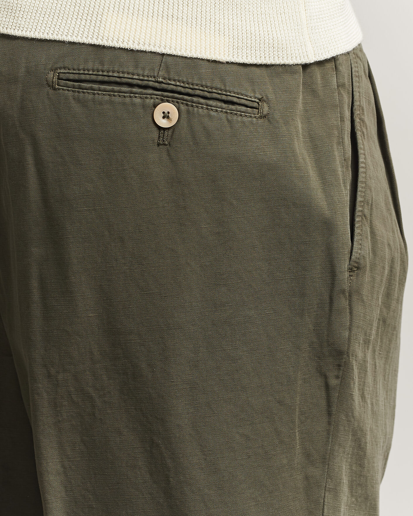 Herren | Hosen | Briglia 1949 | Portobello Loose Fit Cotton/Linen Trousers Olive