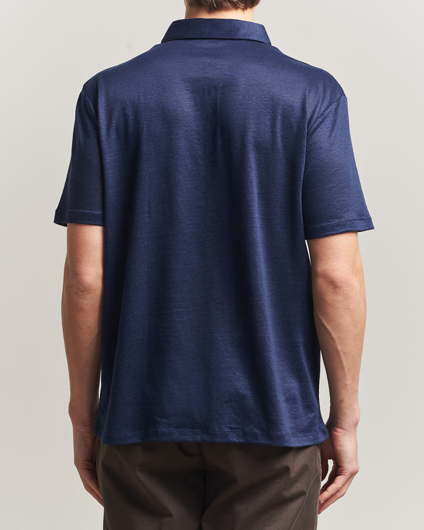 Herren | Poloshirts | Charles Tyrwhitt | Short Sleeve Linen Polo Navy