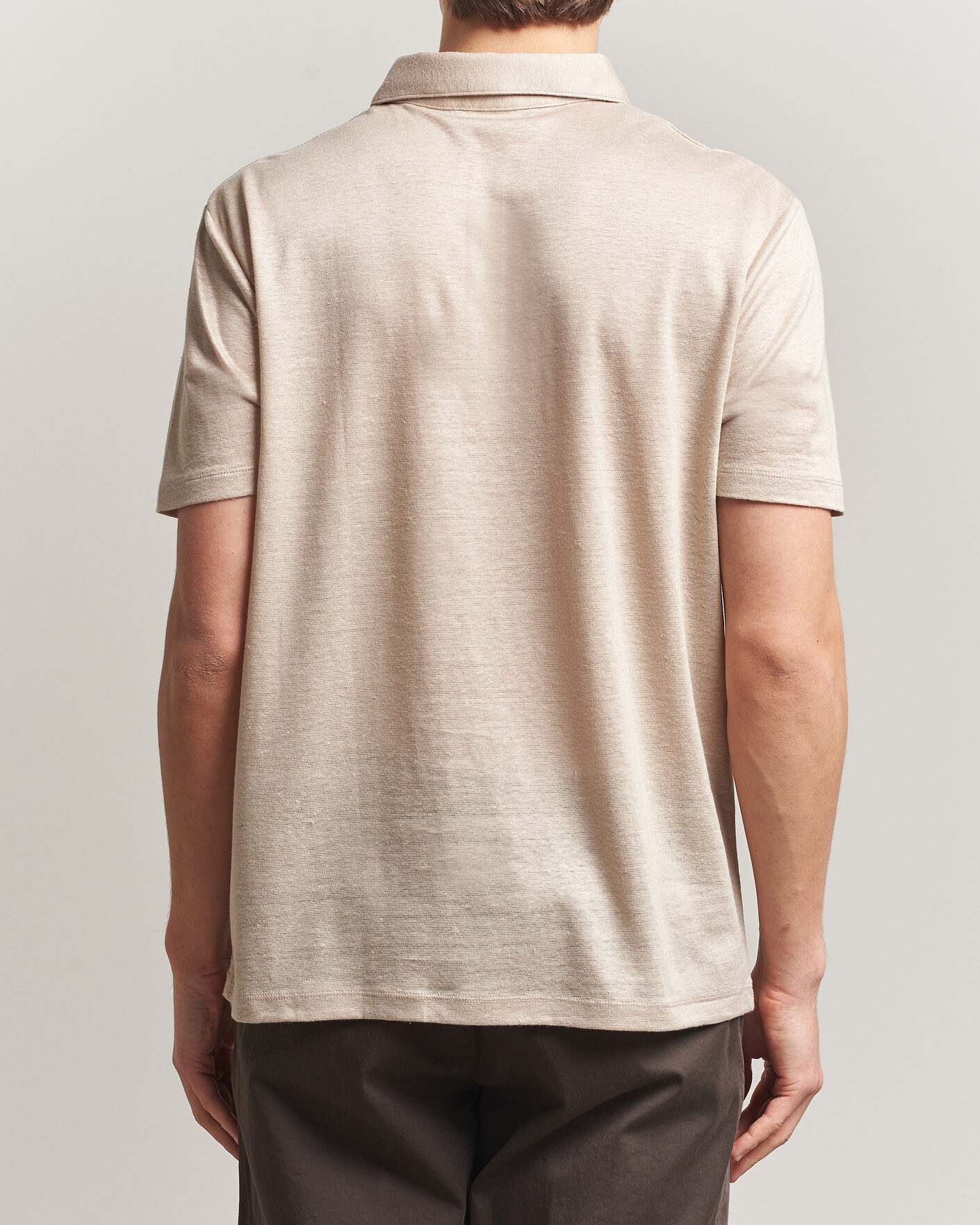 Herren | Poloshirts | Charles Tyrwhitt | Short Sleeve Linen Polo Oatmeal