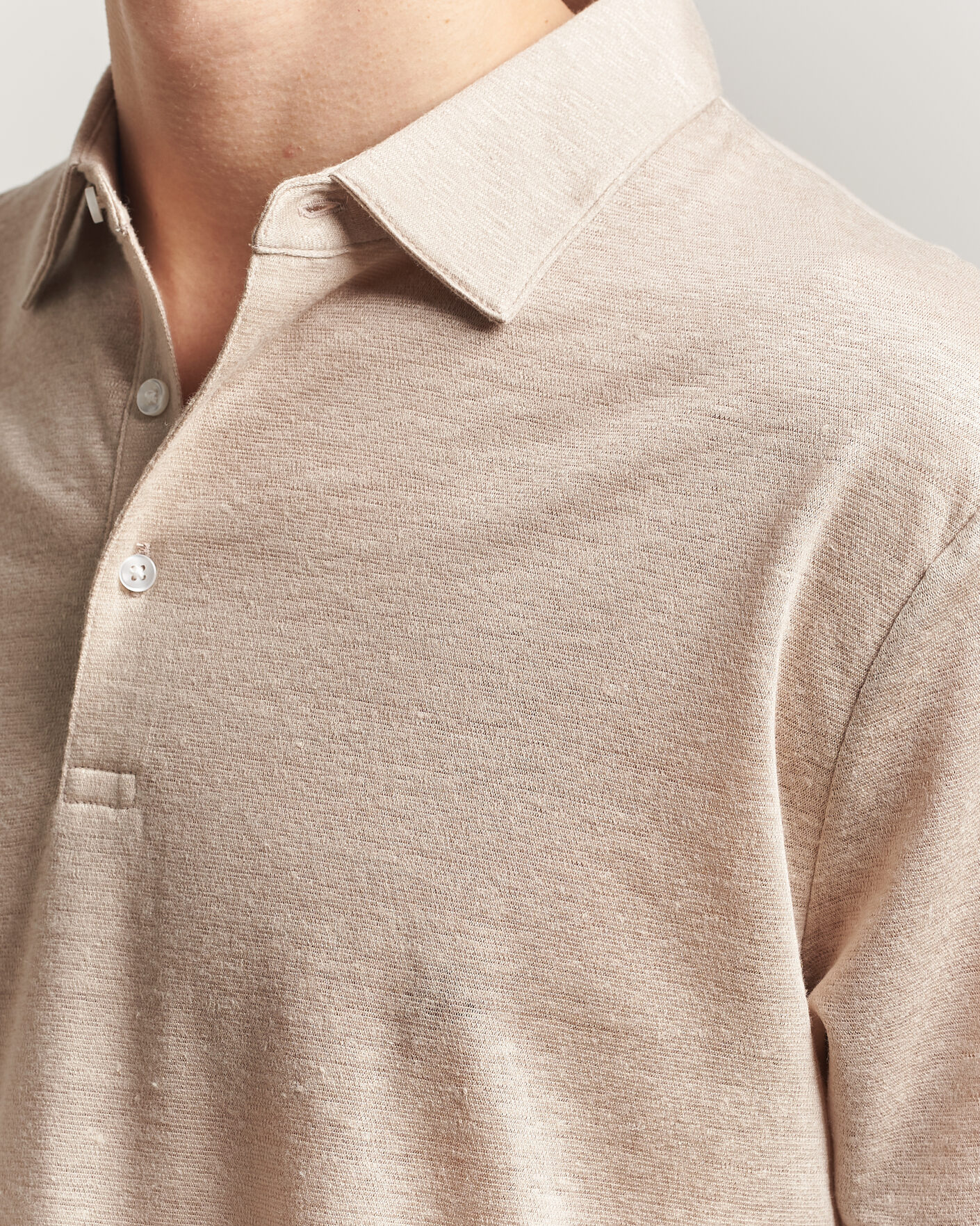 Herren | Poloshirts | Charles Tyrwhitt | Short Sleeve Linen Polo Oatmeal