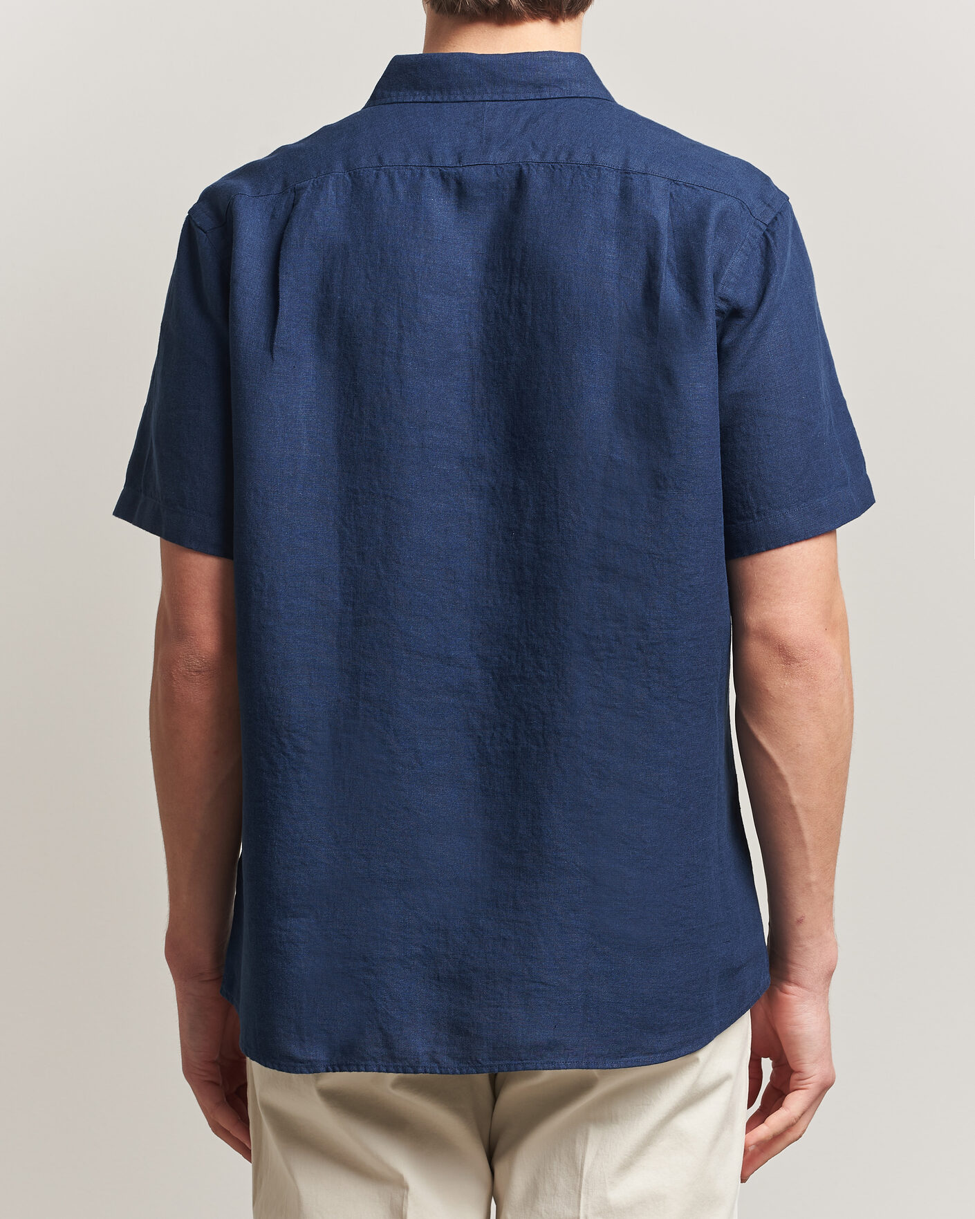 Herren | Hemden | Charles Tyrwhitt | Pure Linen Short Sleeve Slim Fit Shirt Navy