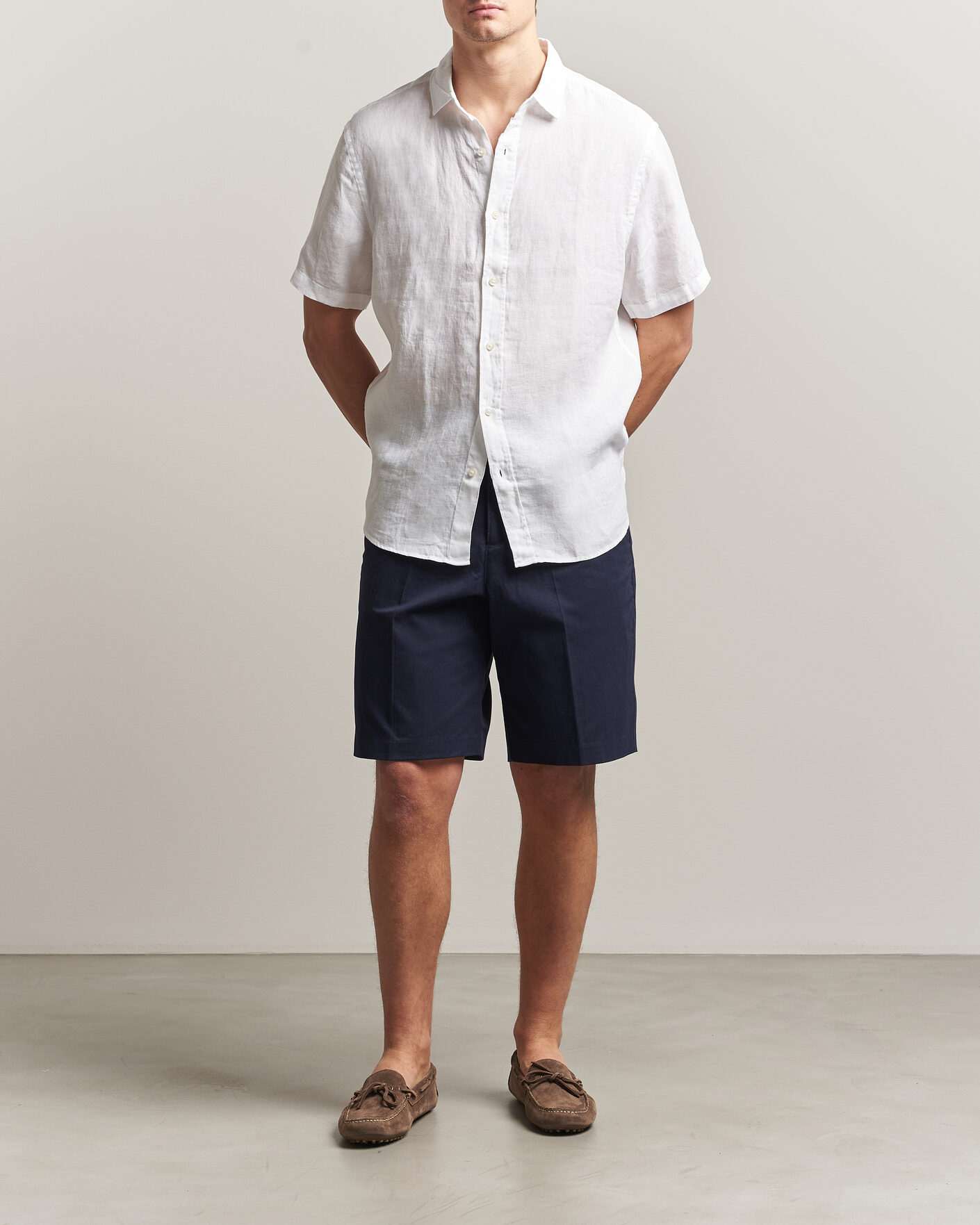 Herren | Hemden | Charles Tyrwhitt | Pure Linen Short Sleeve Slim Fit Shirt White