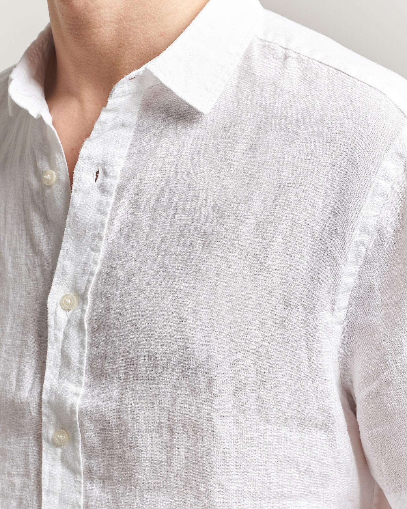 Herren | Hemden | Charles Tyrwhitt | Pure Linen Short Sleeve Slim Fit Shirt White
