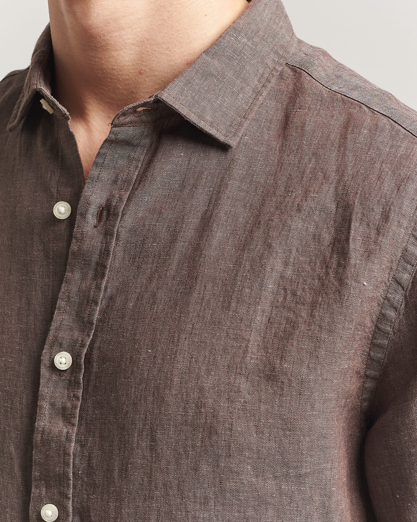 Herren | Hemden | Charles Tyrwhitt | Pure Linen Slim Fit Shirt Mocha