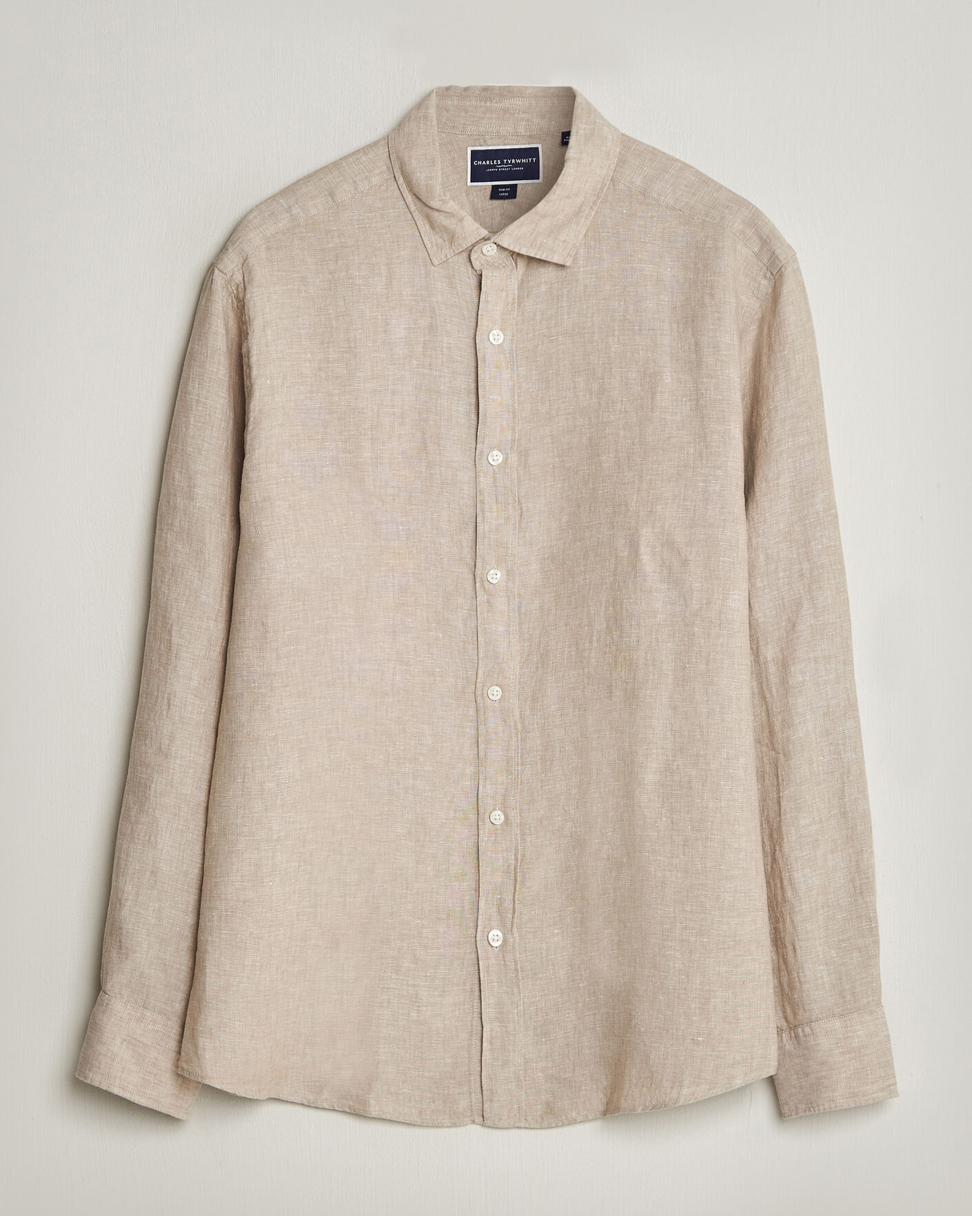 Herren | Hemden | Charles Tyrwhitt | Pure Linen Slim Fit Shirt Oatmeal
