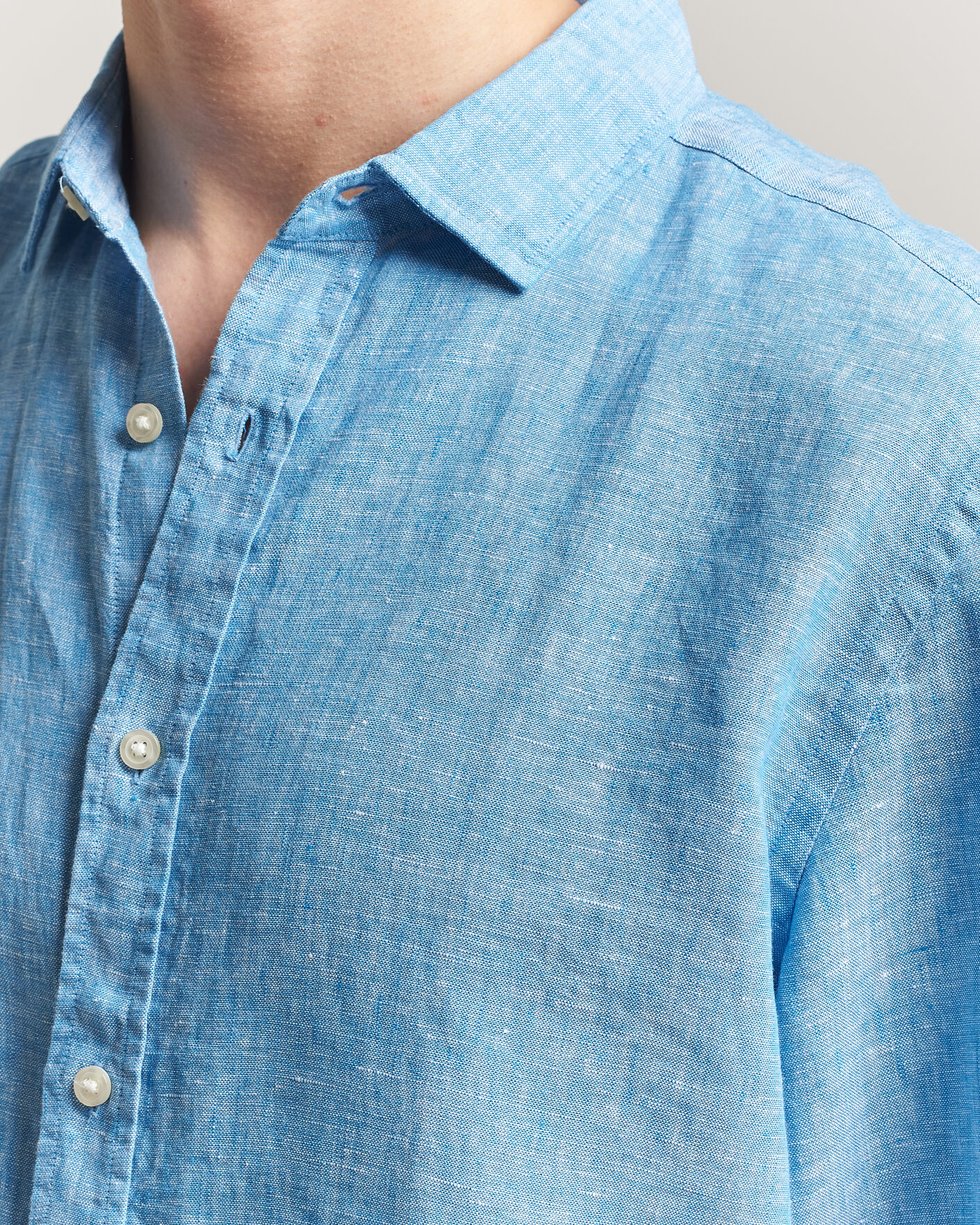 Herren | Hemden | Charles Tyrwhitt | Pure Linen Slim Fit Shirt Ocean Blue