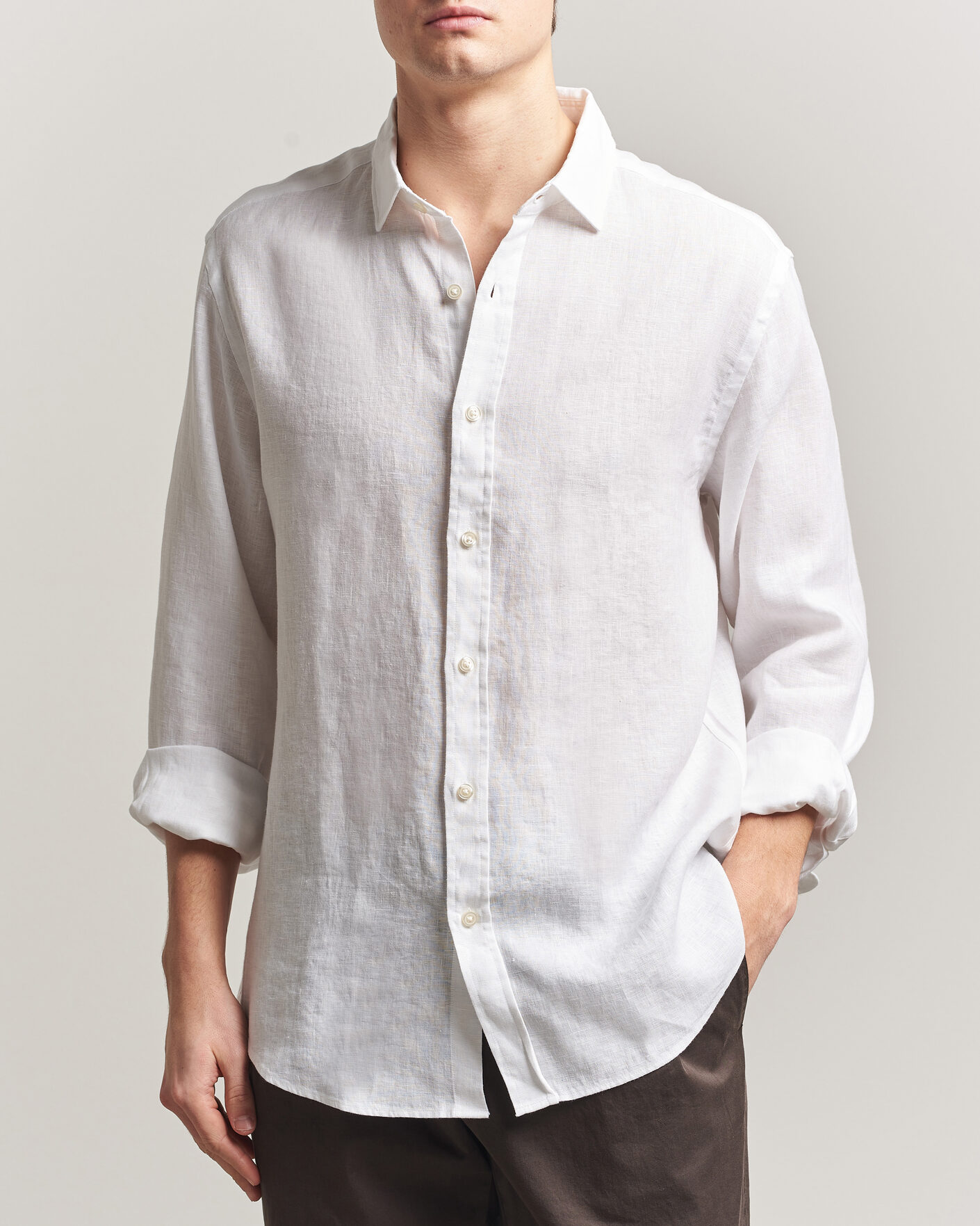 Herren | Hemden | Charles Tyrwhitt | Pure Linen Slim Fit Shirt White