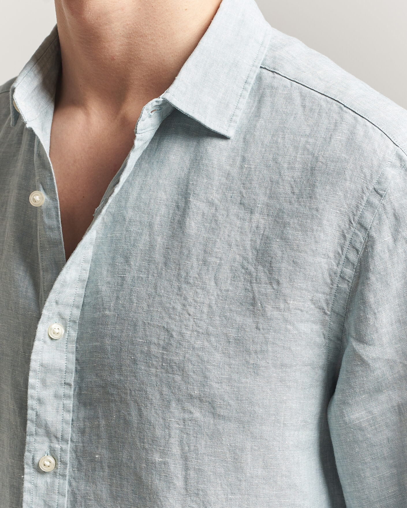 Herren | Hemden | Charles Tyrwhitt | Pure Linen Slim Fit Shirt Pale Teal Green