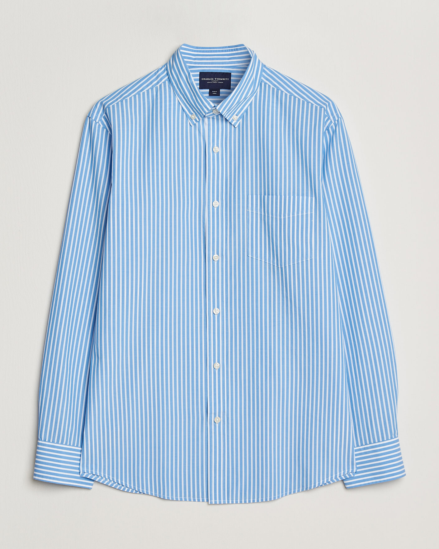 Herren | Hemden | Charles Tyrwhitt | Button Down Stretch Poplin Shirt Ocean Blue