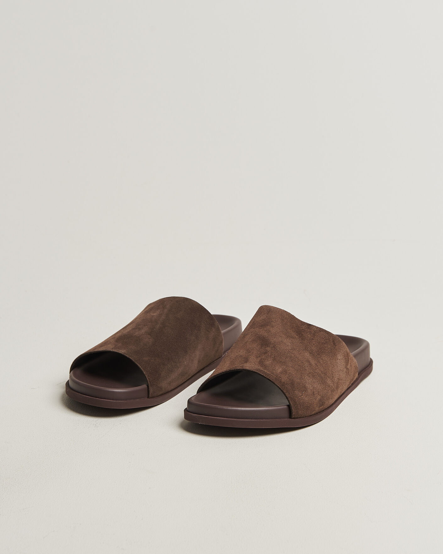 Herren | Sandalen & Pantoletten | Thera's | Classic Slide Sandals Dark Brown Suede