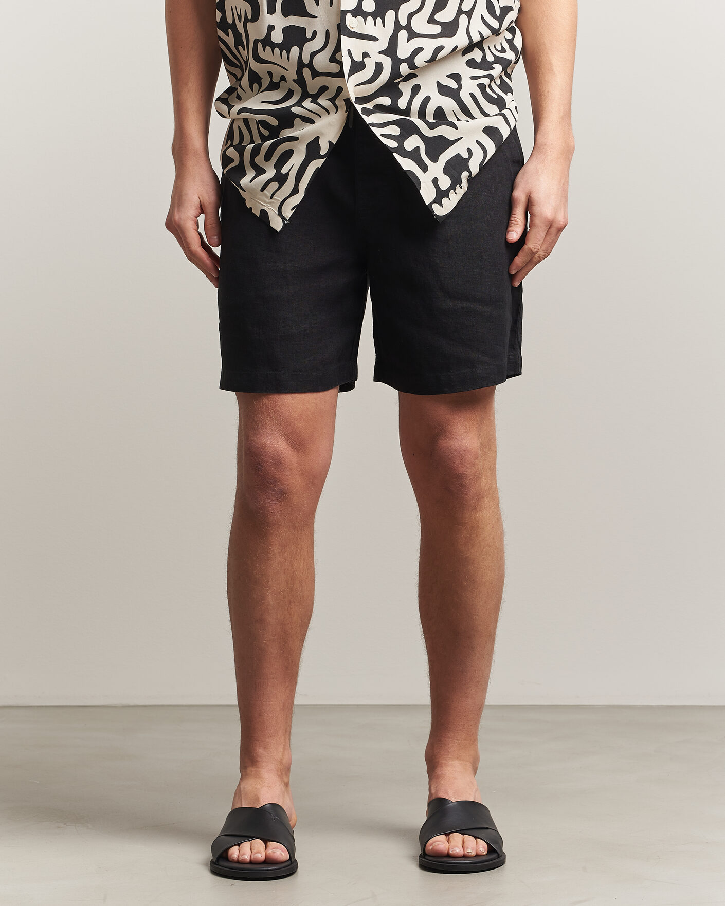 Herren | Shorts | OAS | Porto Linen Shorts Black