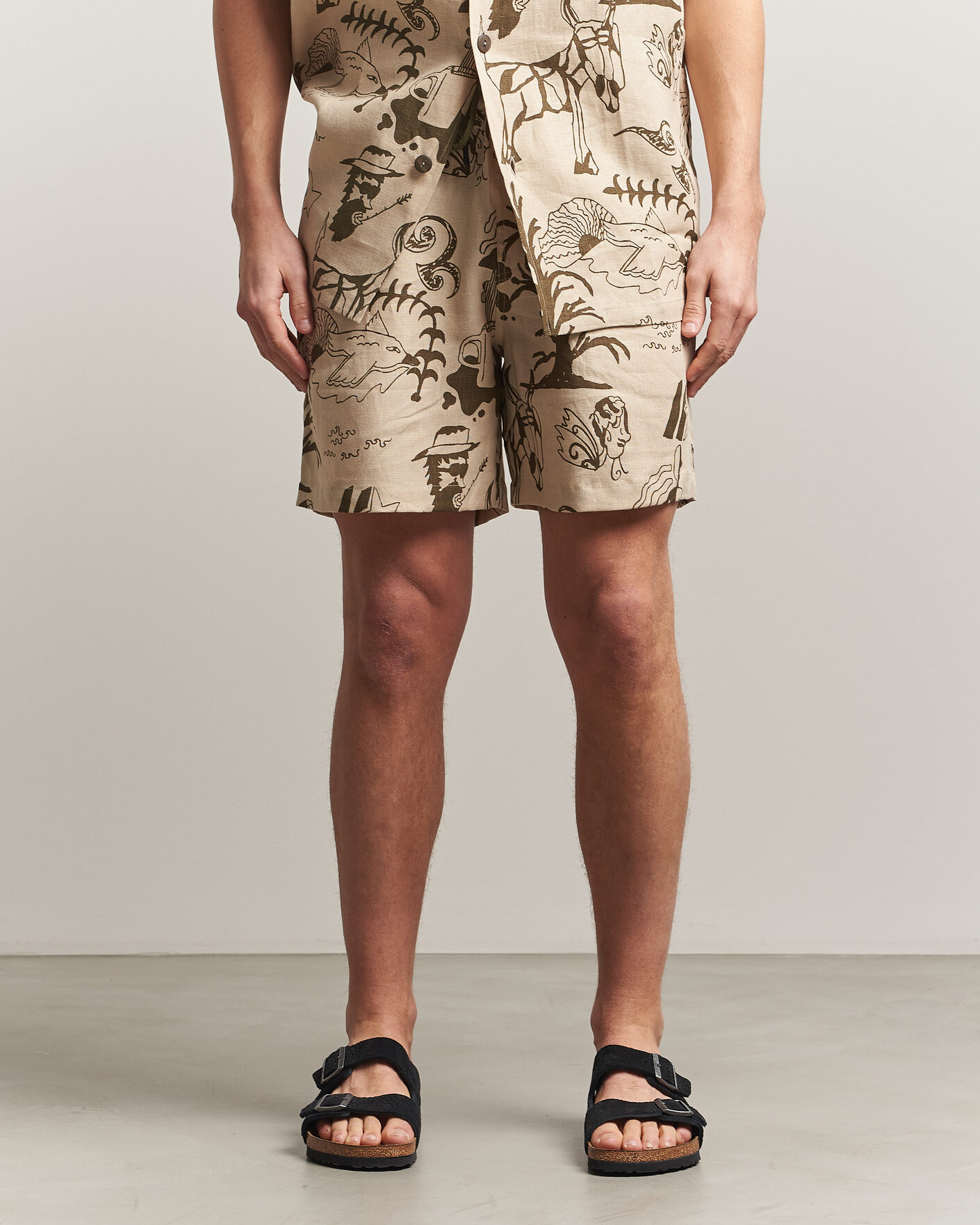 Herren | Shorts | OAS | Porto Linen Shorts Poplan